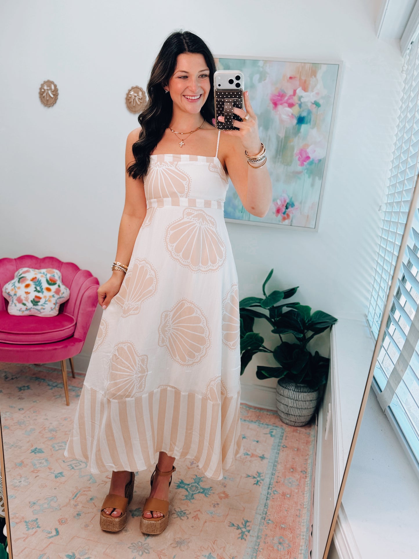 Seashell Taupe Midi Dress