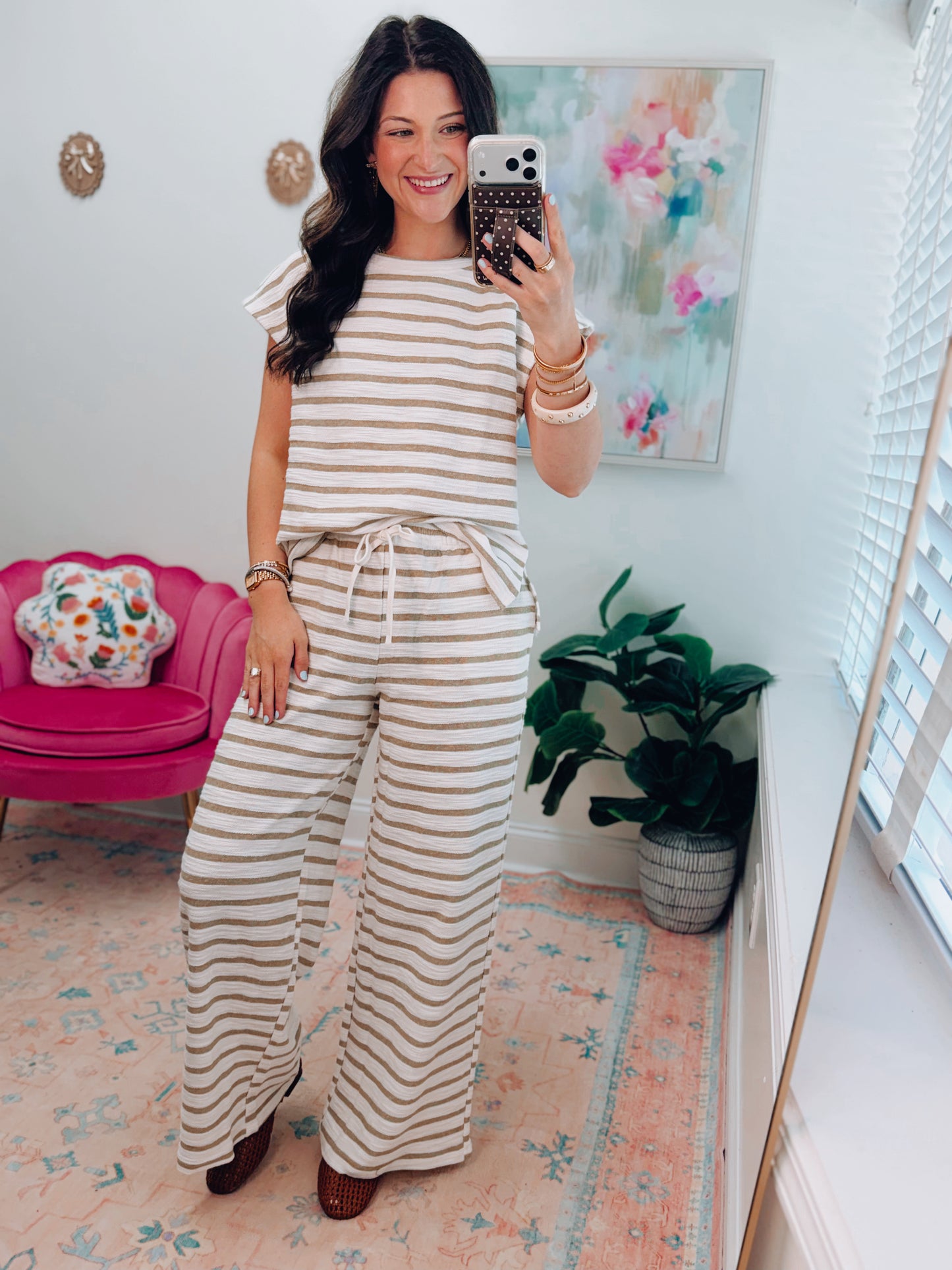 Ila Knit Striped Olive Coastal Set