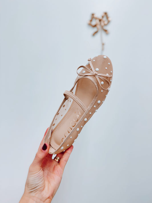Sheer Mesh Pearl Flats