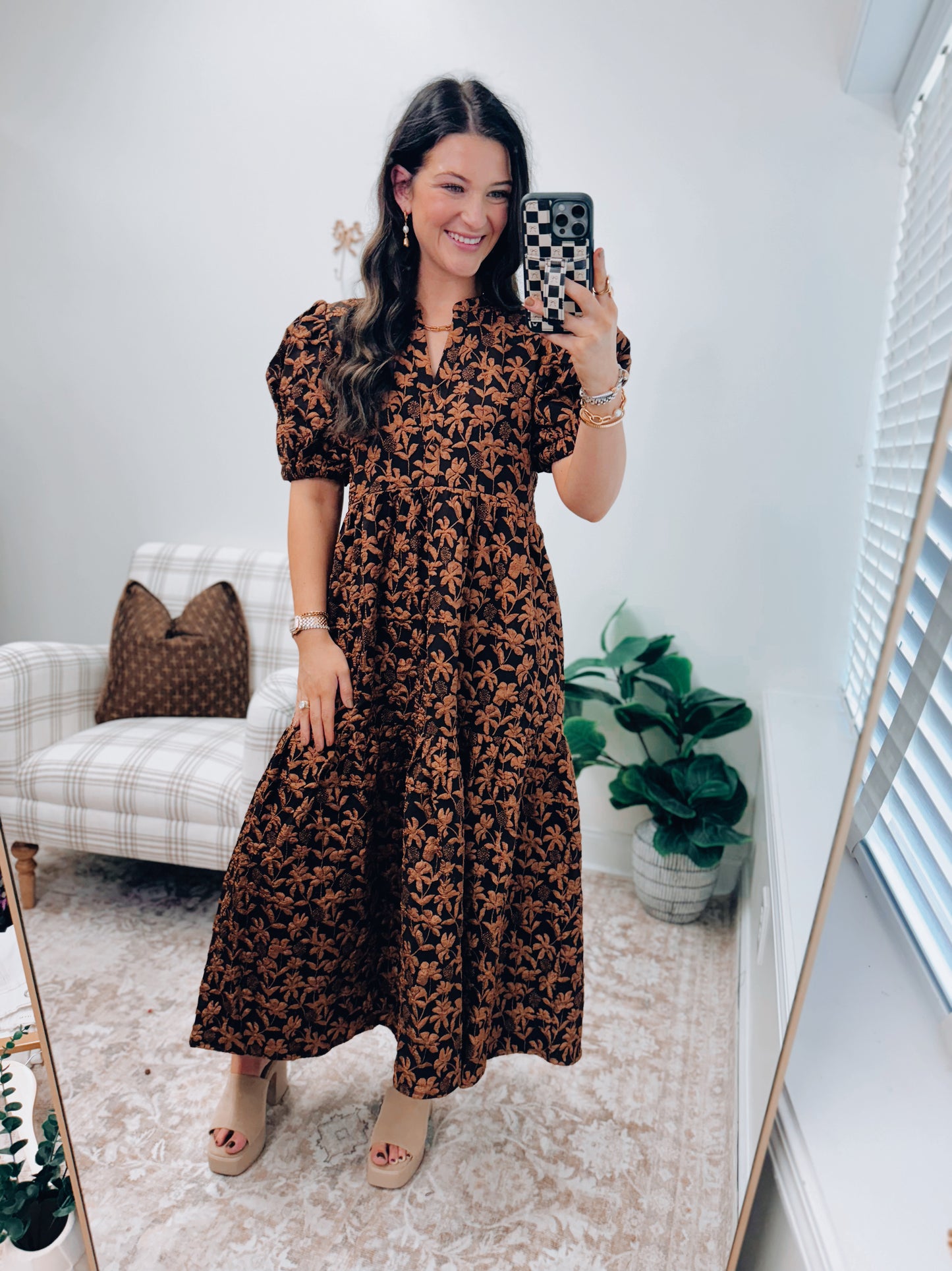 Muse Textured Embossed Maxi Dress