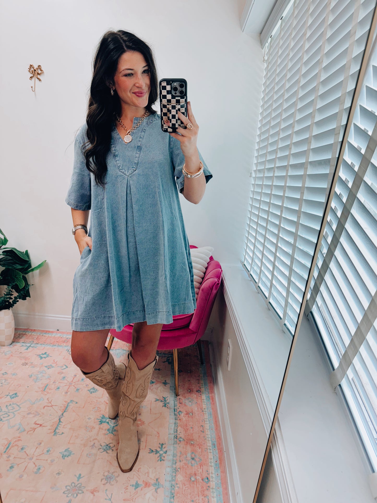 Knox Denim Collar Mini Dress