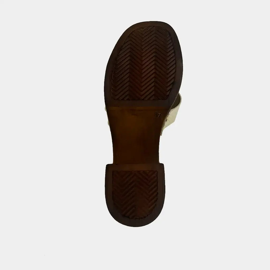 Giovanna Gold Leather Heels - Shu Shop