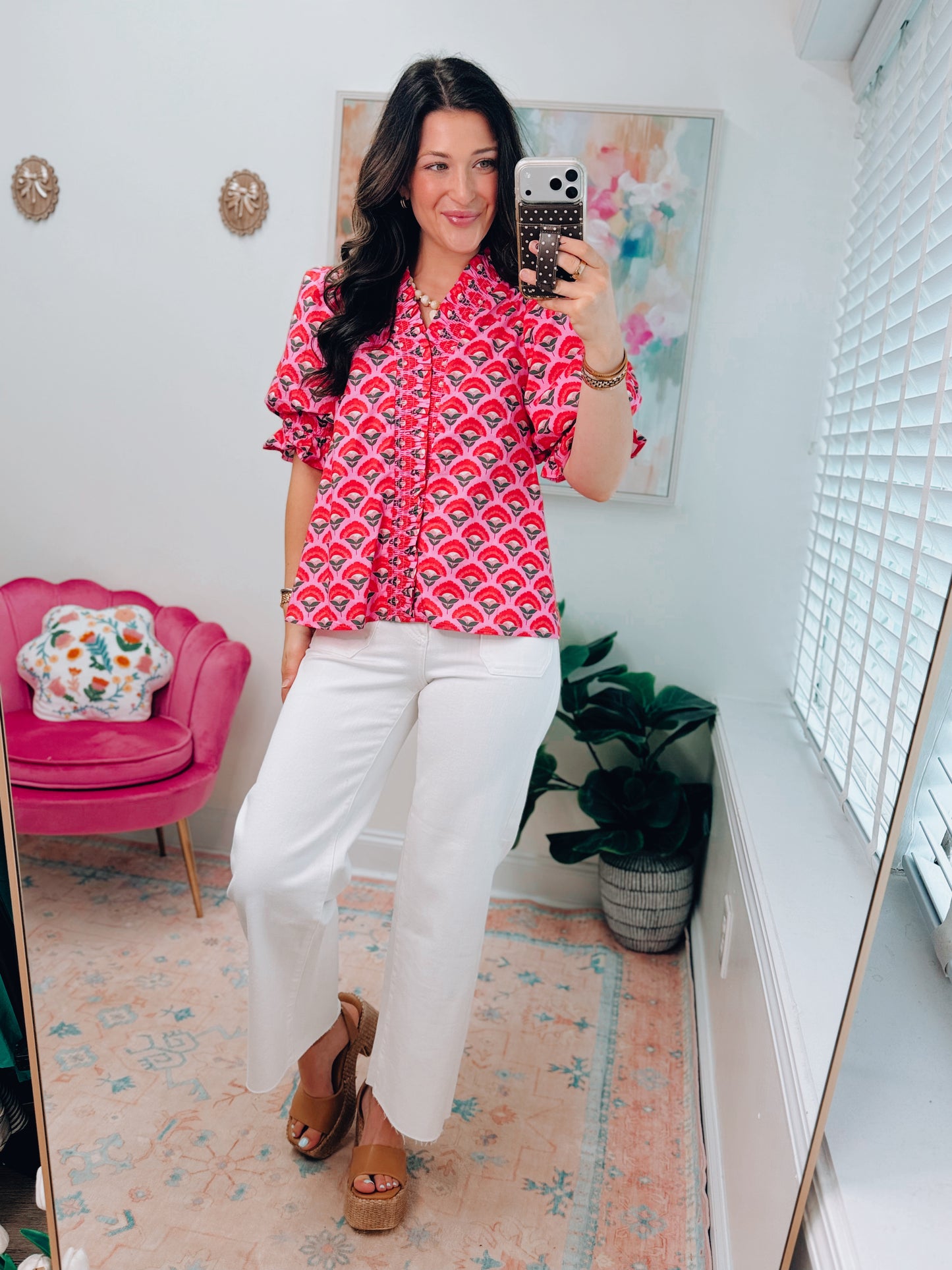 Island Bloom Smocked Top