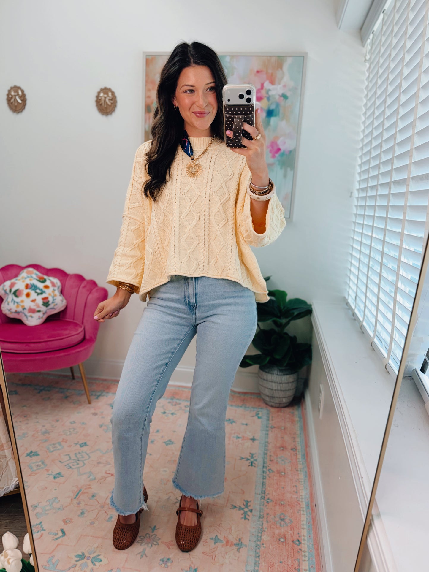 Butter Yellow Cable Knit Top