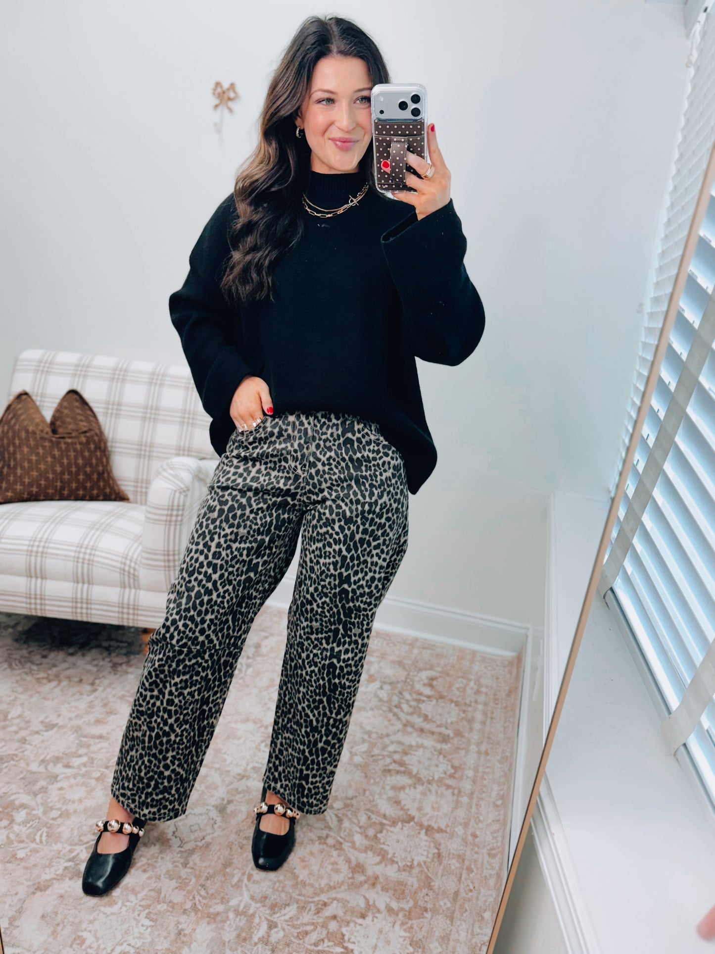 Lenora Leopard Barrel Denim