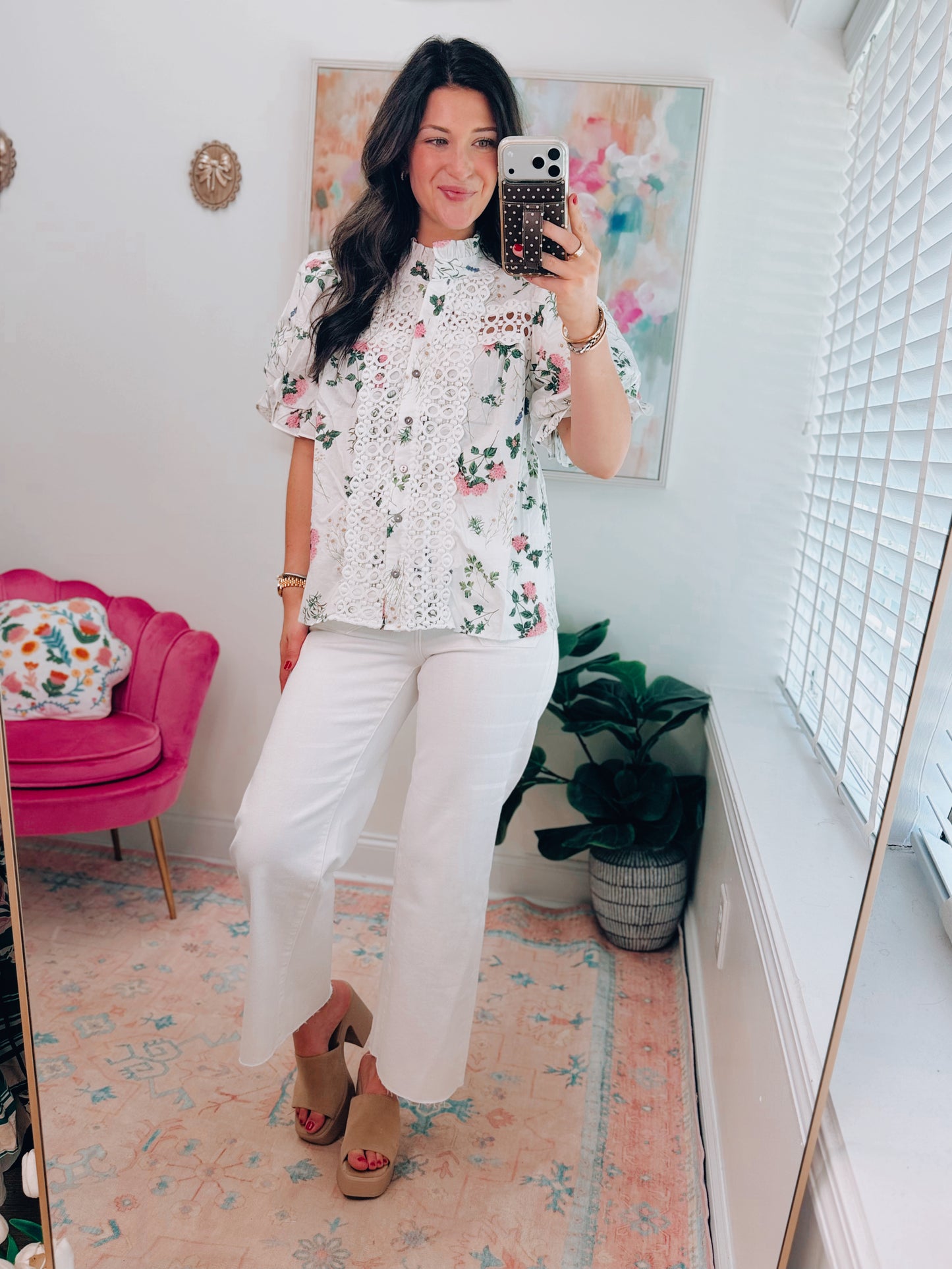 Harper Floral Eyelet Top