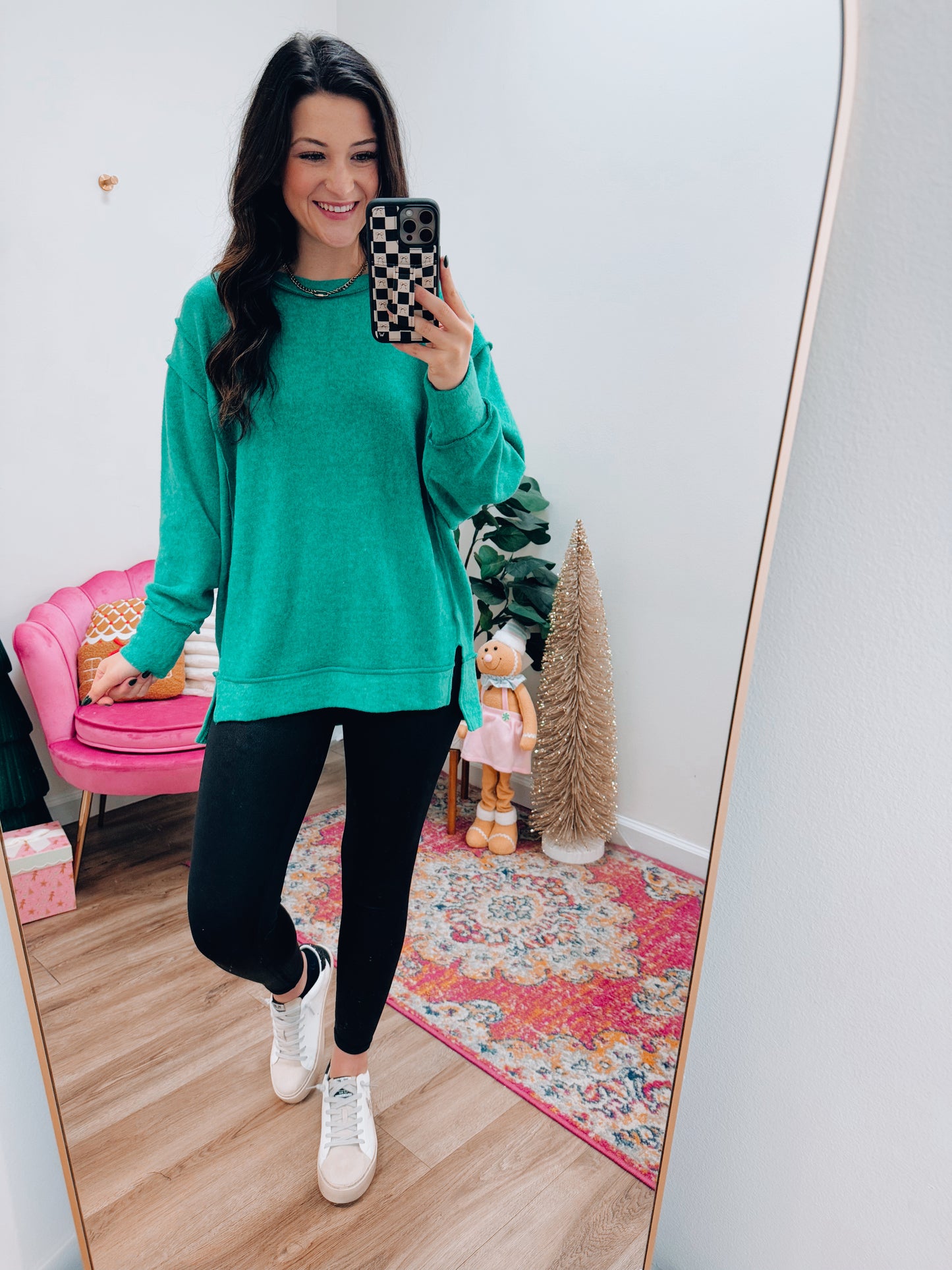 CURVY Brushed Sweater - Green