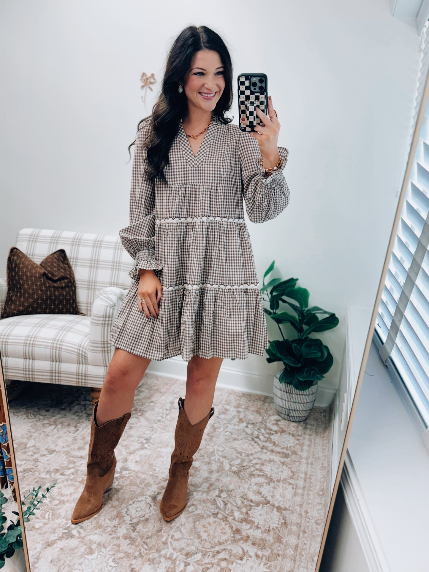 Charley Gingham Mini Dress