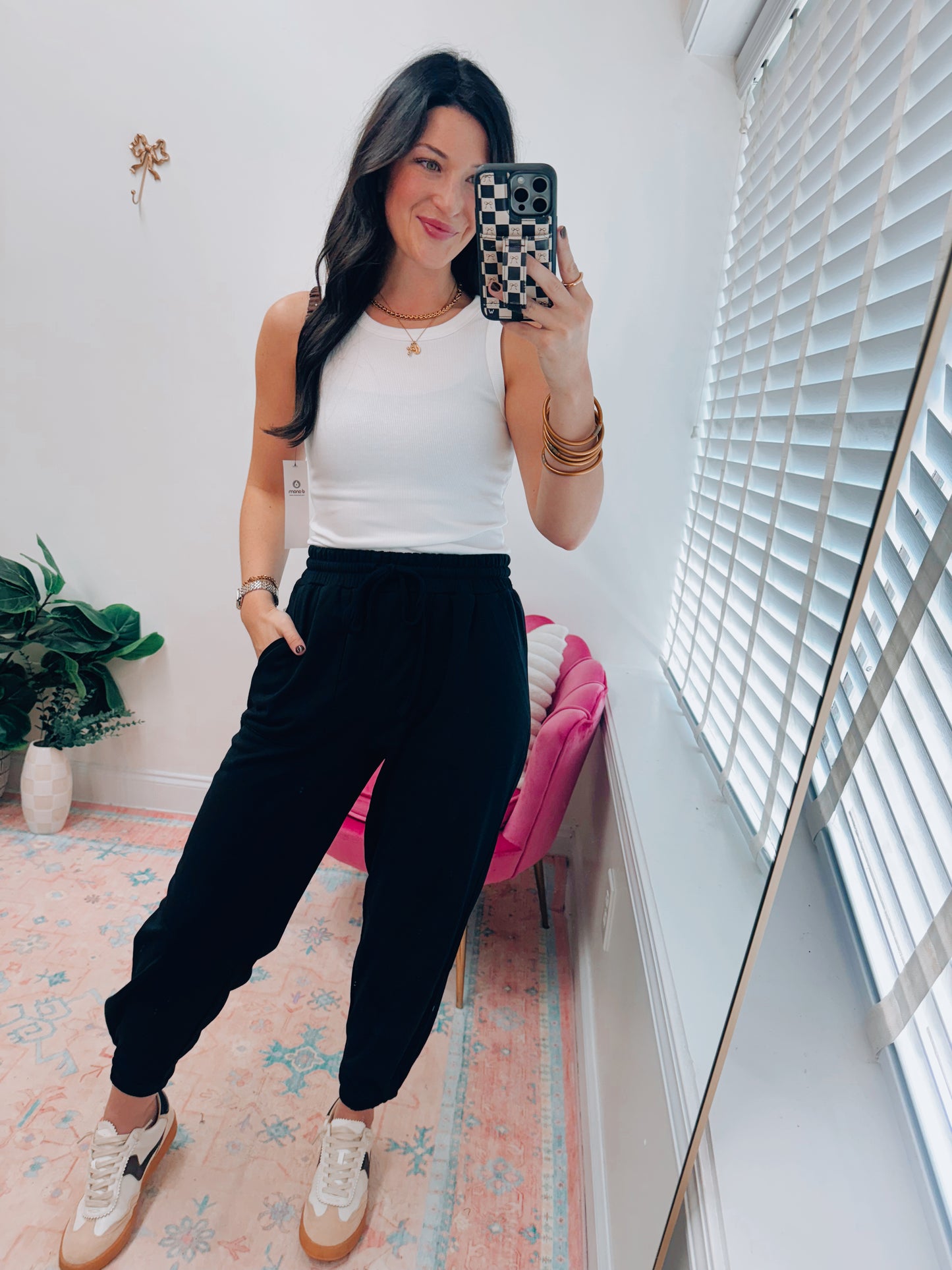 Essential Micro-Ribbed Athleisure Tank Top - White