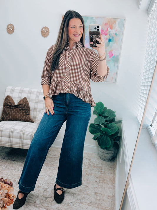 Gingham Harvest Babydoll Top