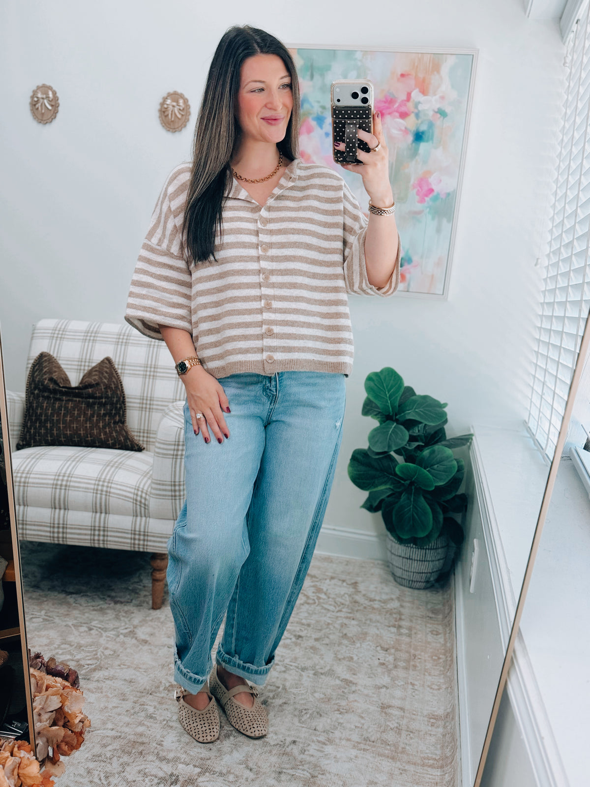 Hazel Striped Cardigan Top