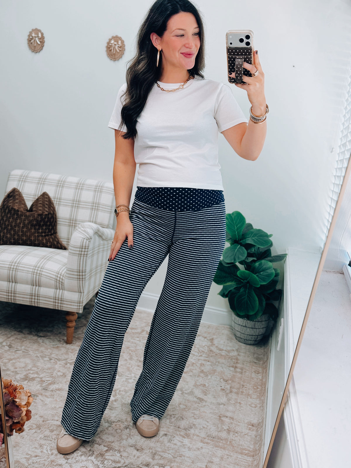 Stevie Polka Dot Stripe Lounge Pants