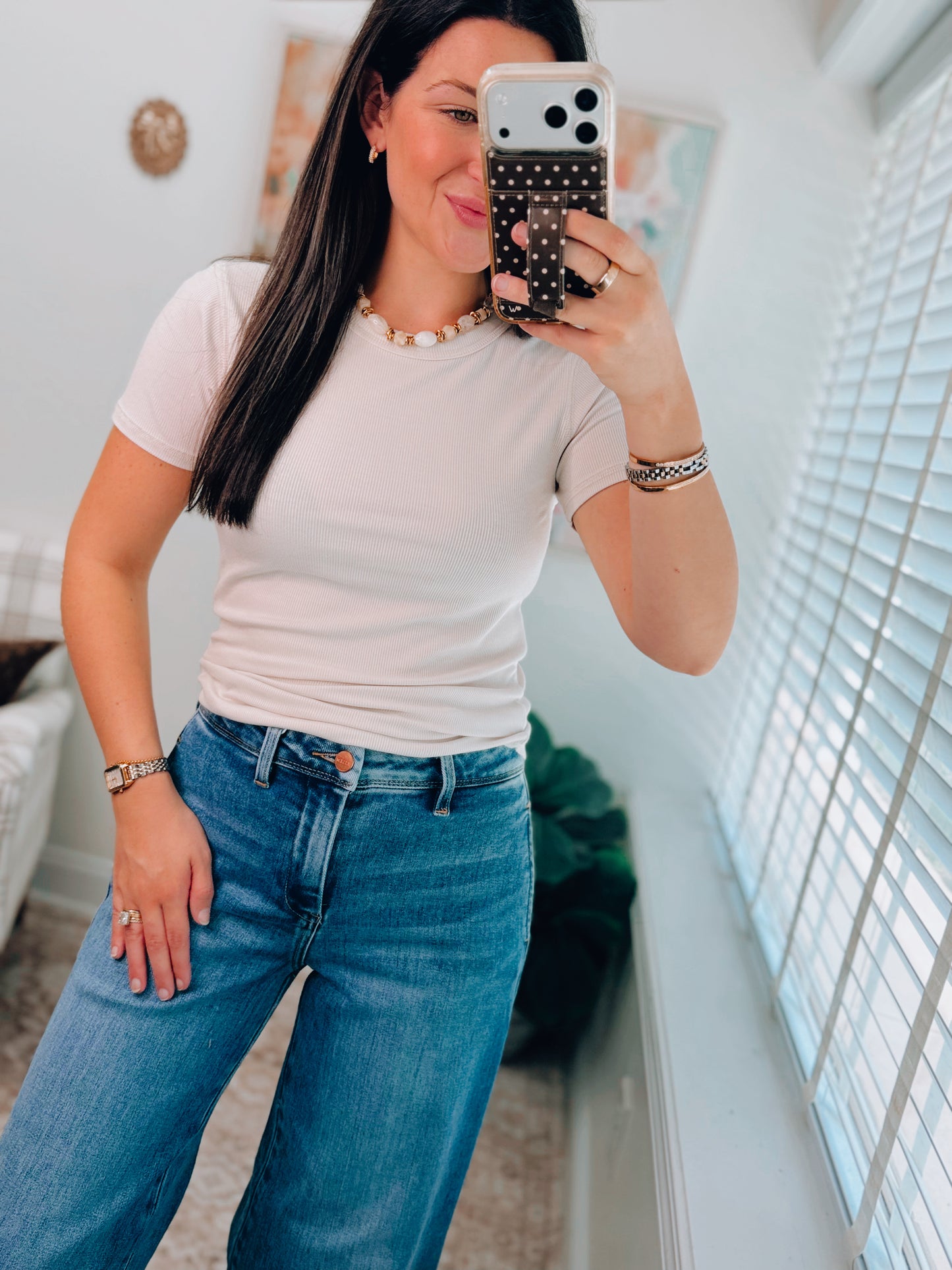 Sand Beige Ribbed Top