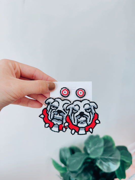 Bulldog Beaded Earrings