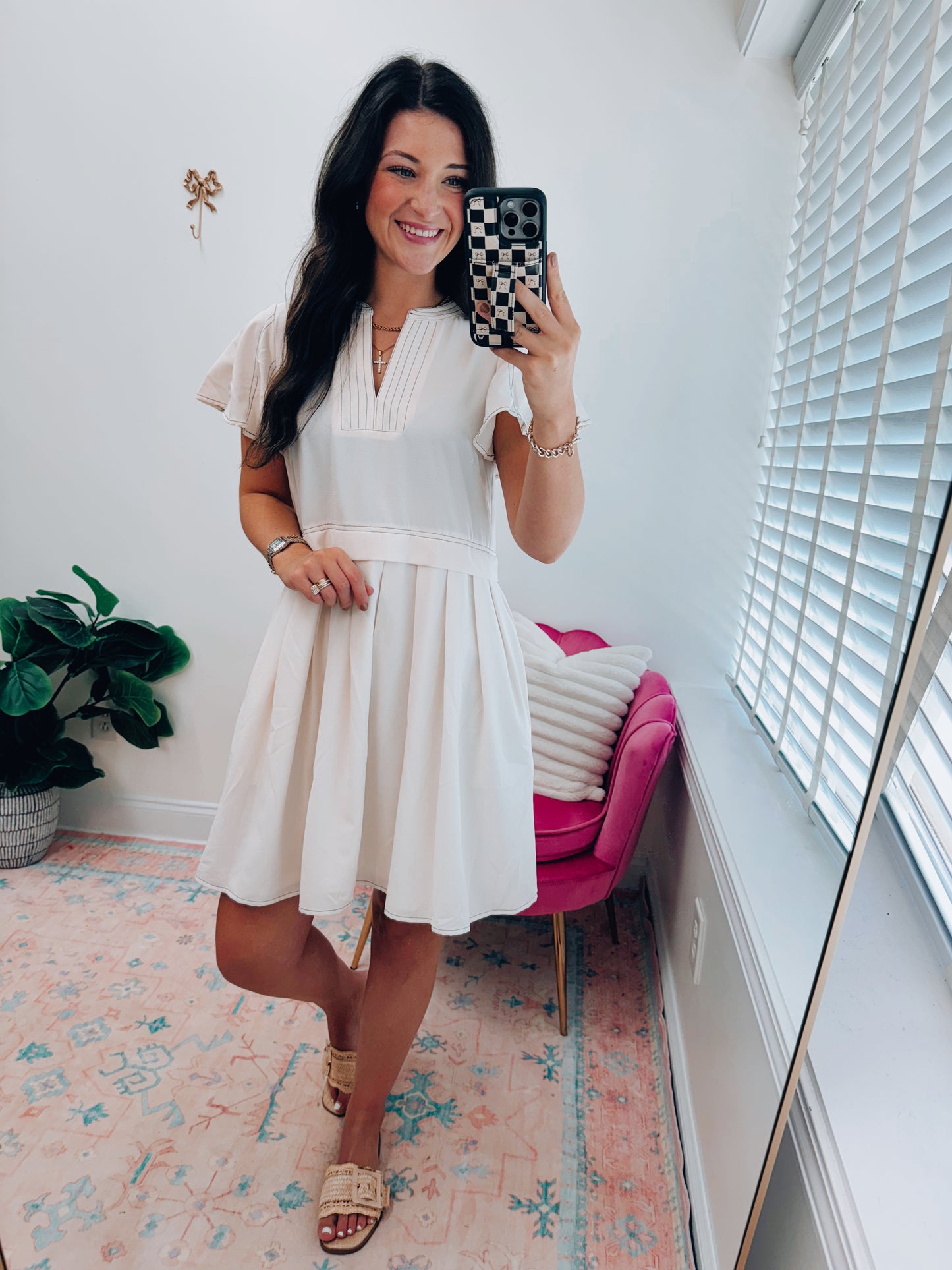 Stella Stitched Ruffle Mini Dress