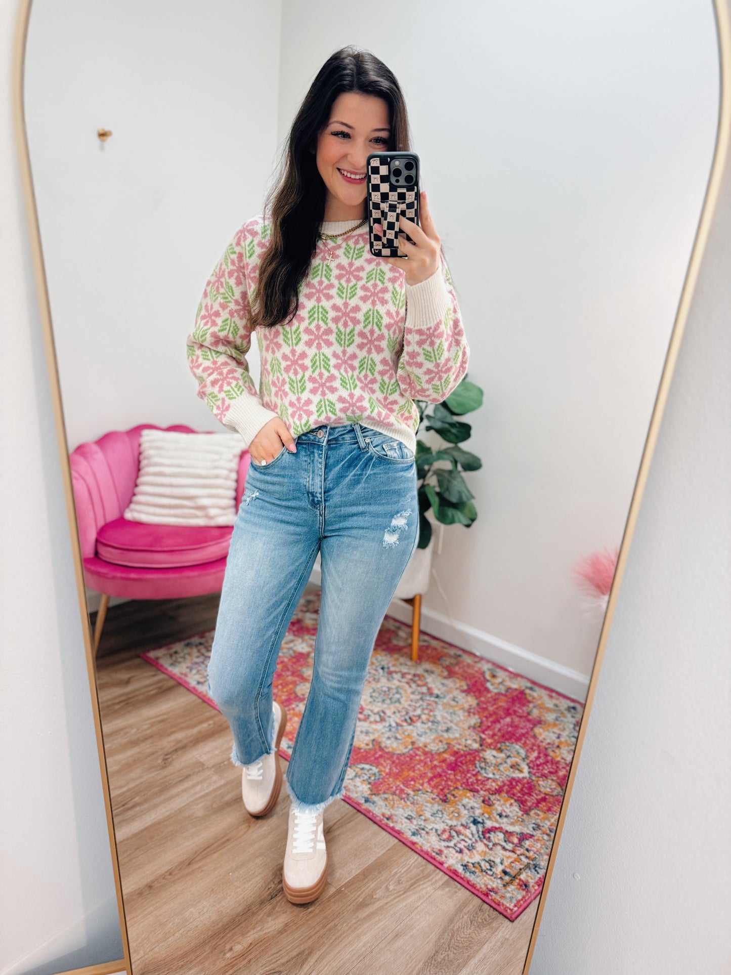 CURVY Maddie Kick Crop Denim