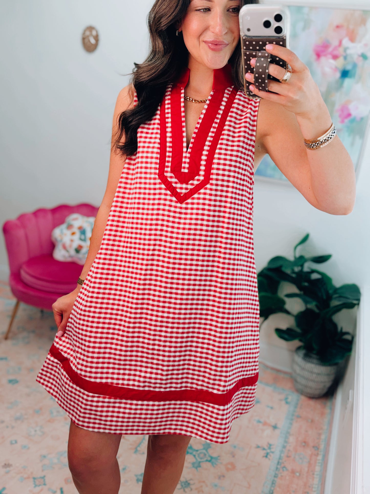Summer Nights Red Gingham Mini Dress