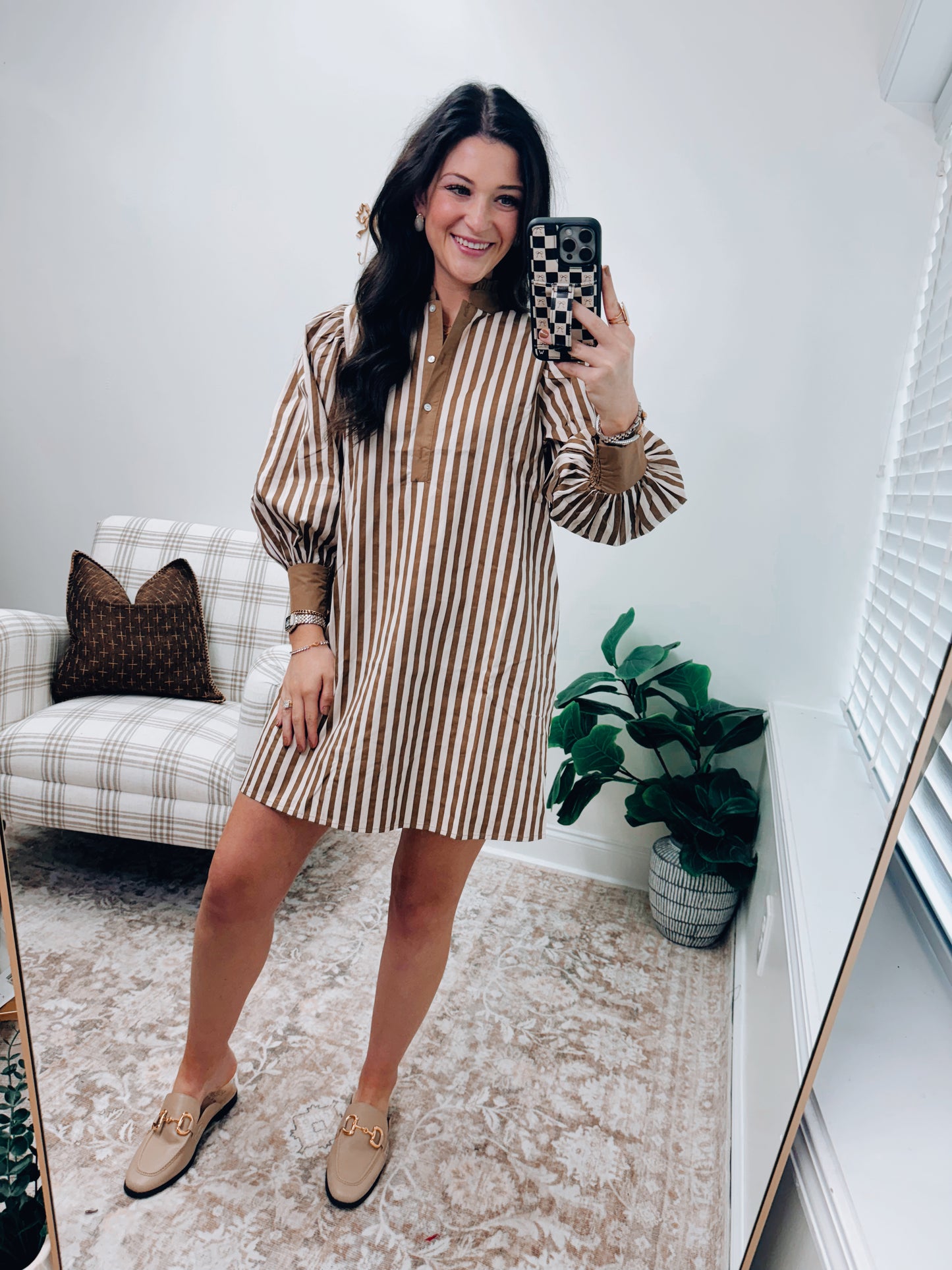 Tate Striped Ruffle Mini Dress