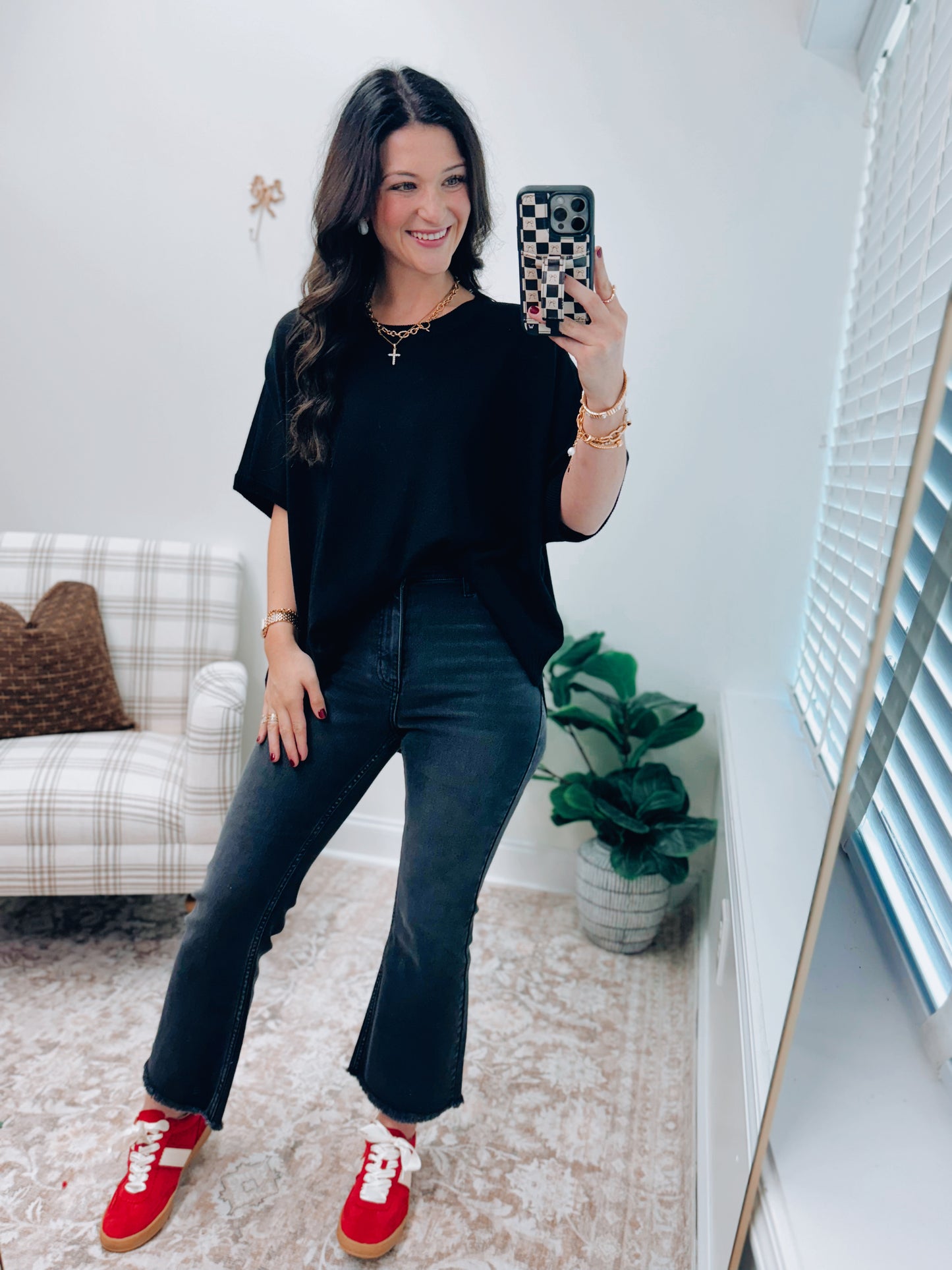 Wilder Oversized Knit Top - Black