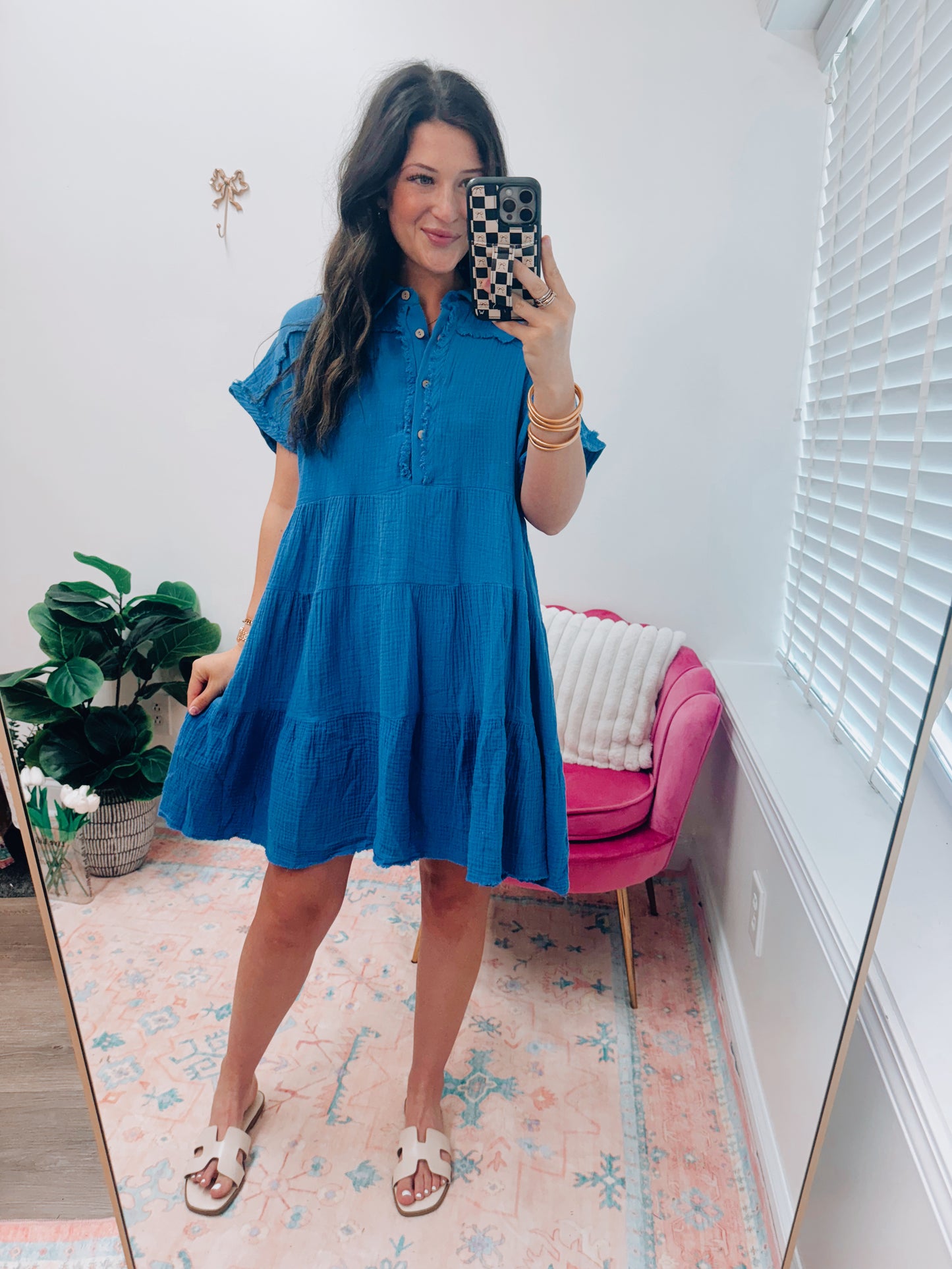 Jane Gauze Tiered Mini Dress