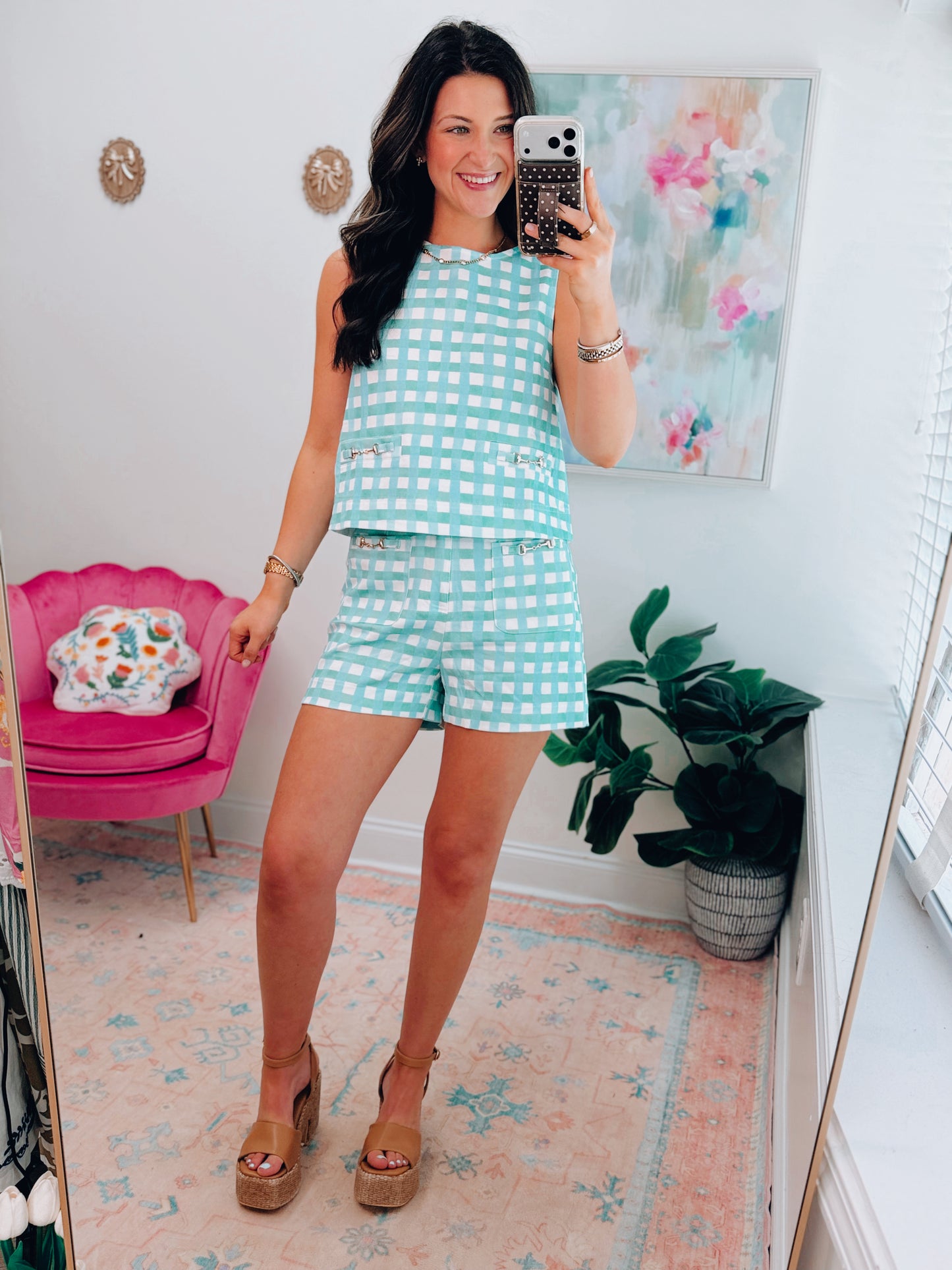 Ocean Drift Horsebit Gingham Shorts SET