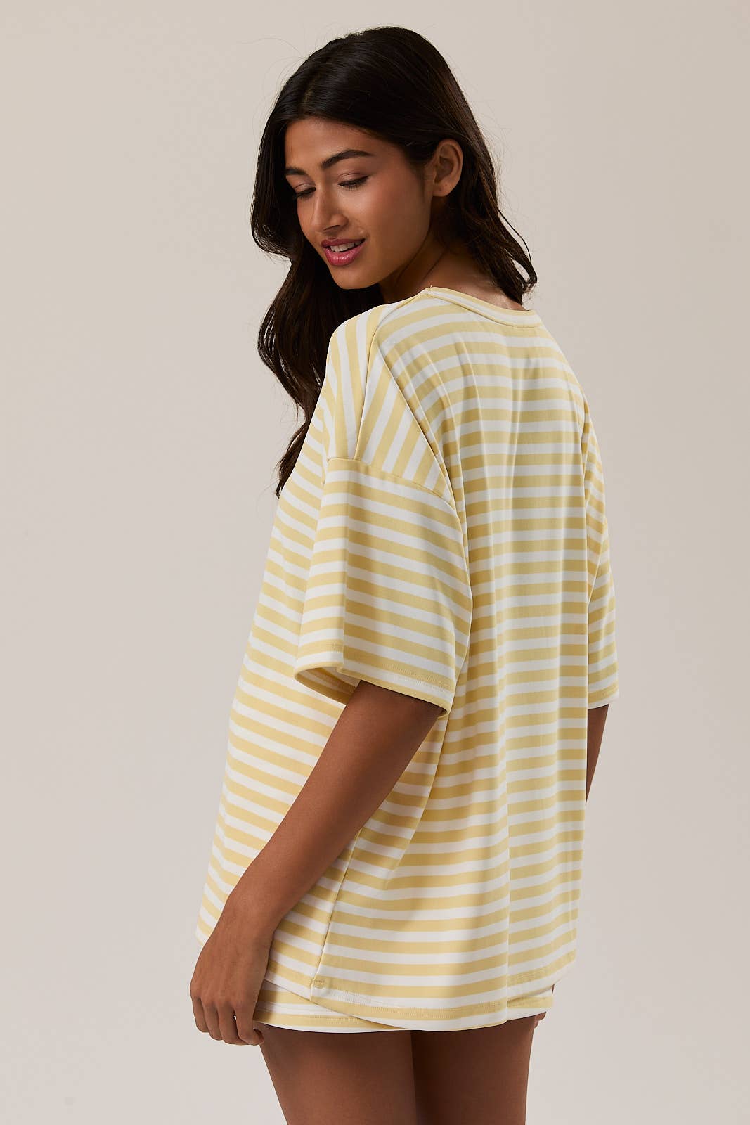 Yellow Striped Crew Top
