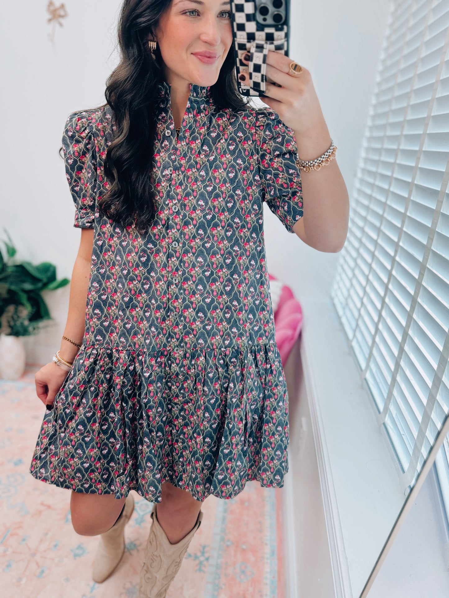 Midnight Floral Mini Dress
