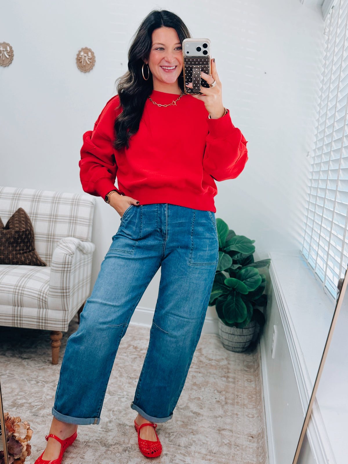 Red Star Patch Crewneck Sweatshirt