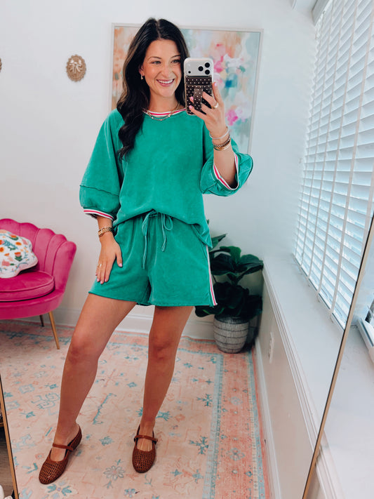 Scout Mineral Wash Striped Shorts Set