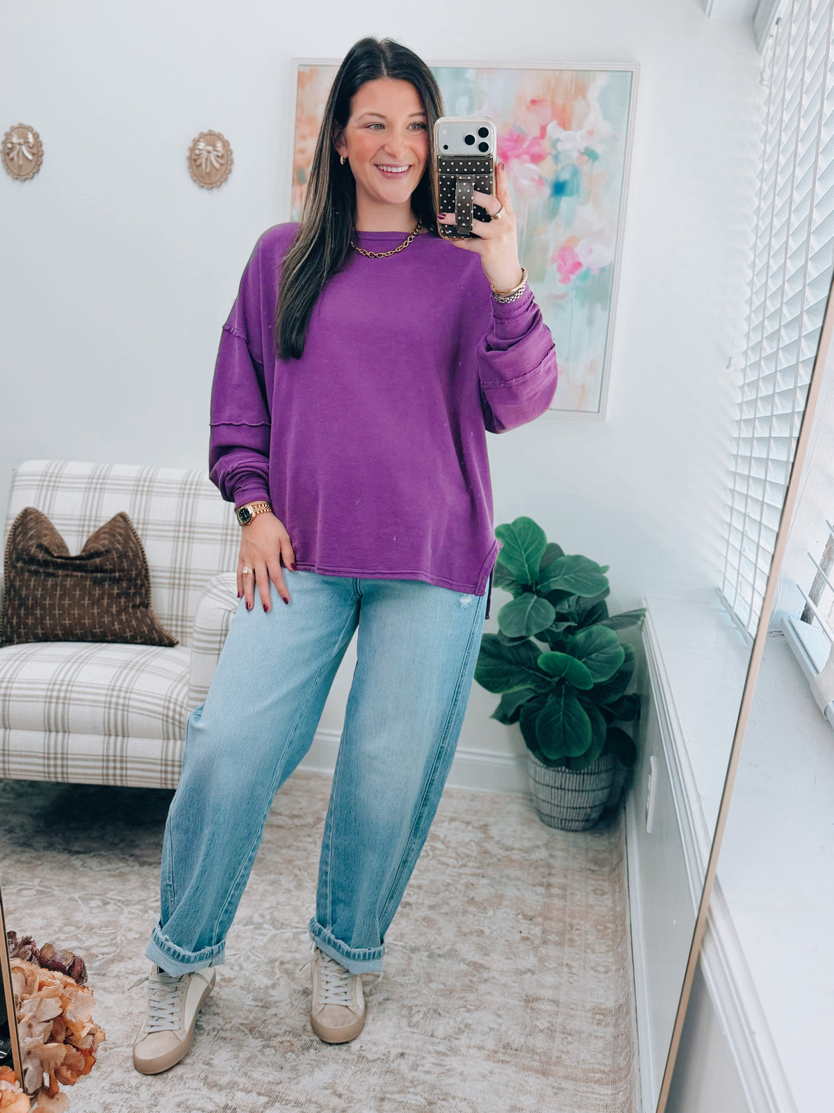 Purple Iris Classic Cotton Top