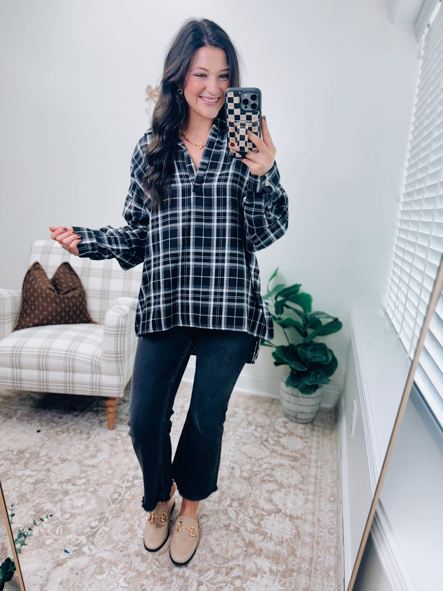 Tamra Flannel Top