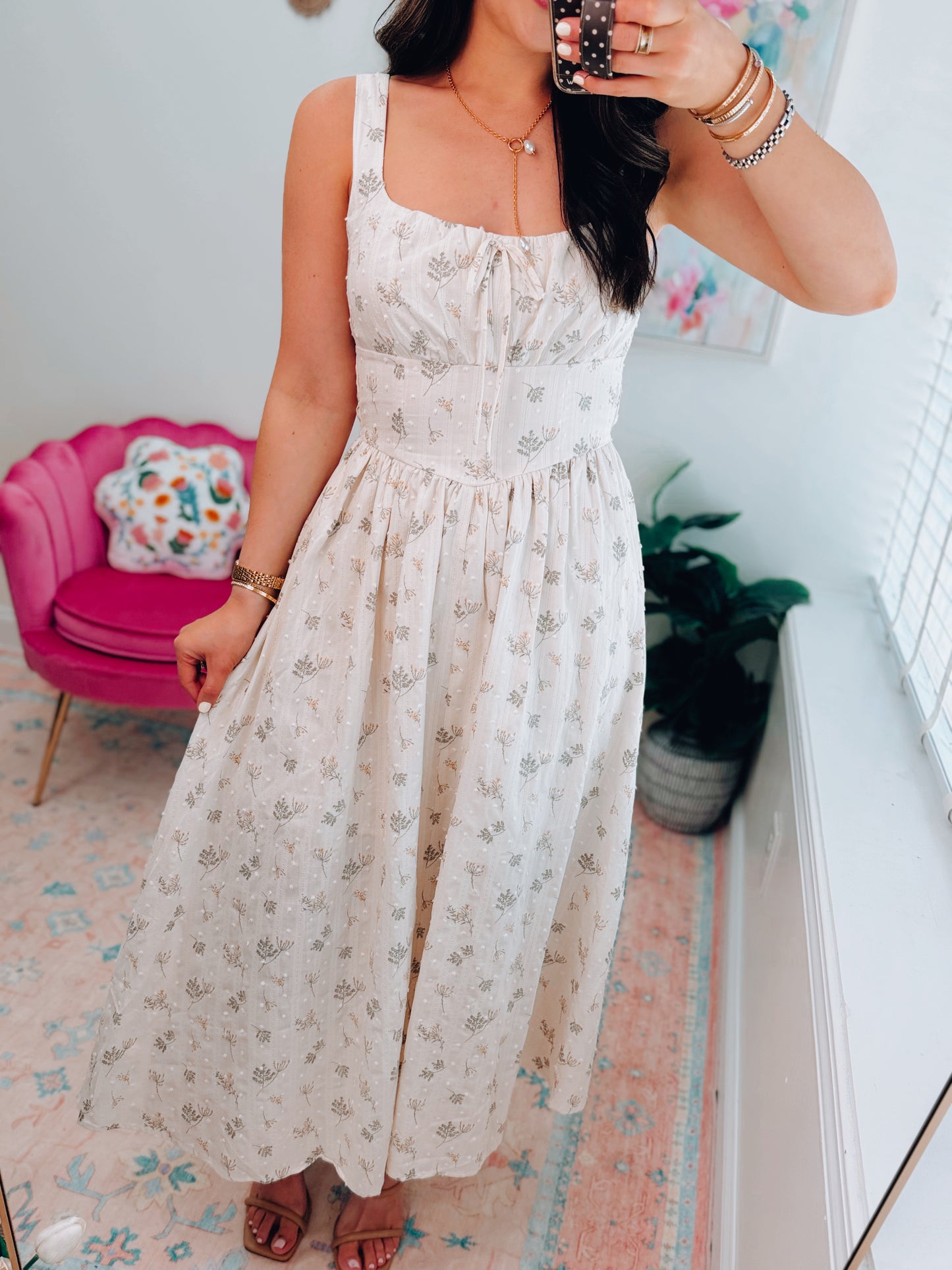 Margo Vintage Floral Midi Dress