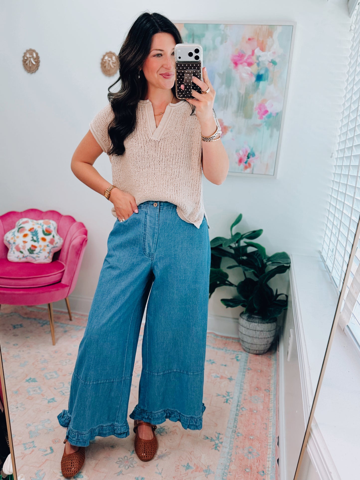 Colter Ruffle Denim Breeze Pants