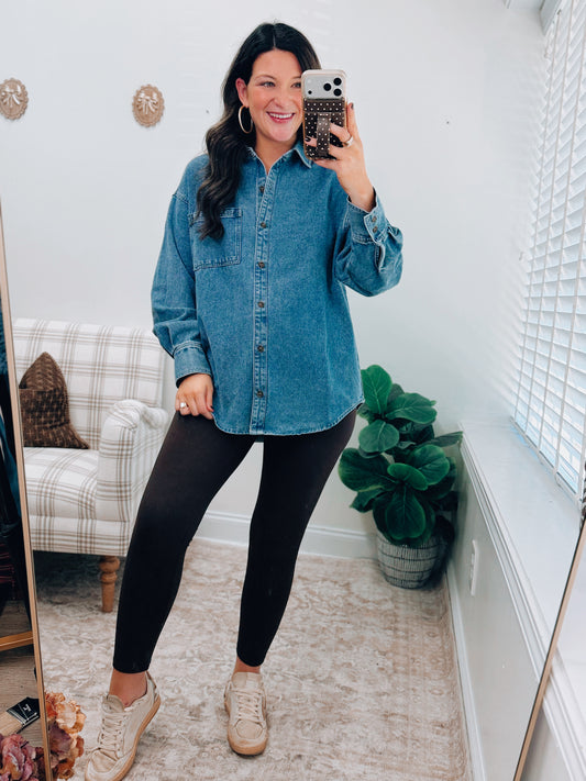 Raleigh Denim Button Jacket Top