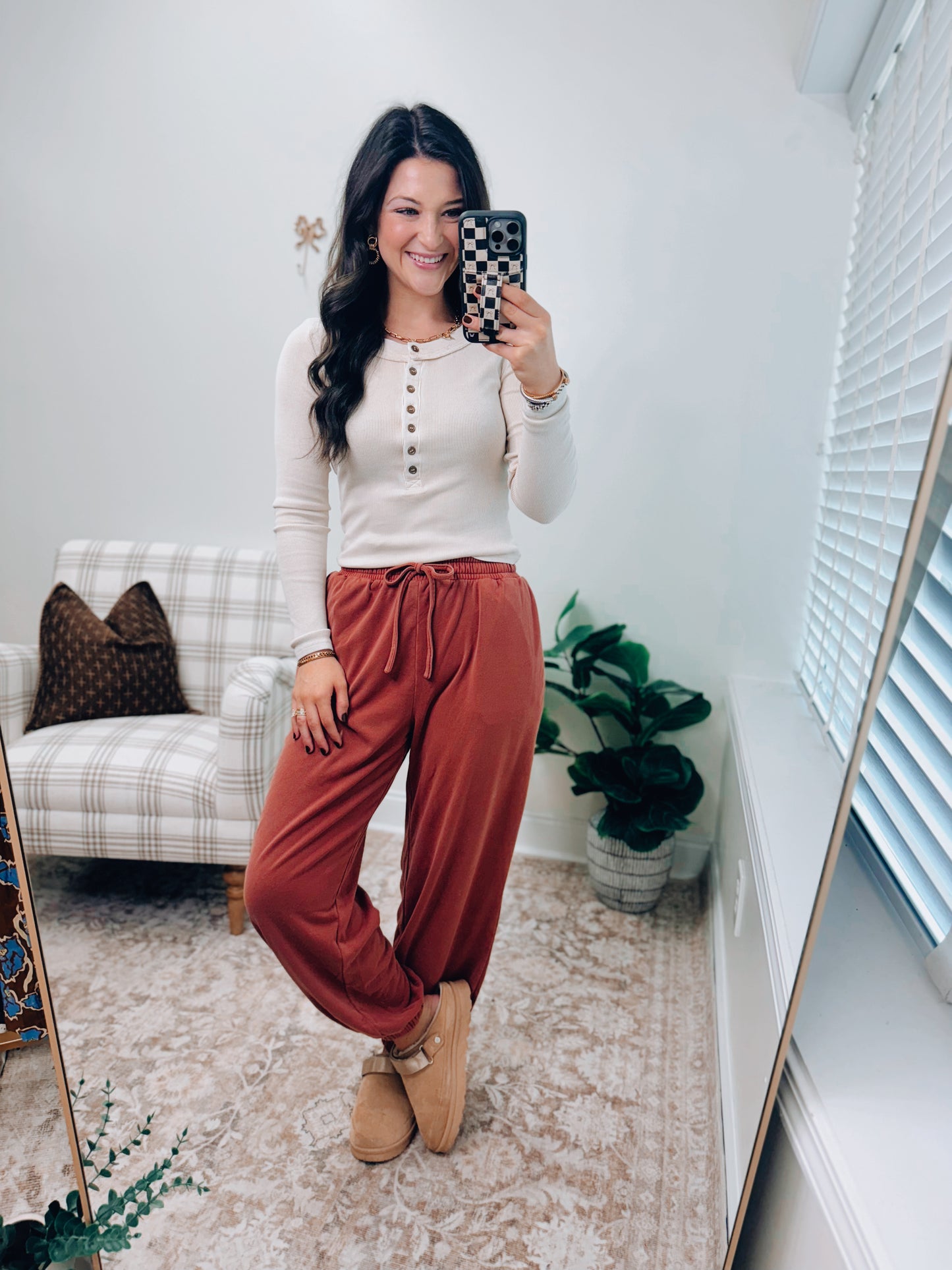 Rust Washed Drawstring Jogger