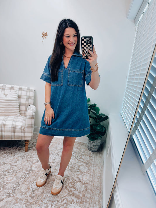 Darling Denim Pocket Dress