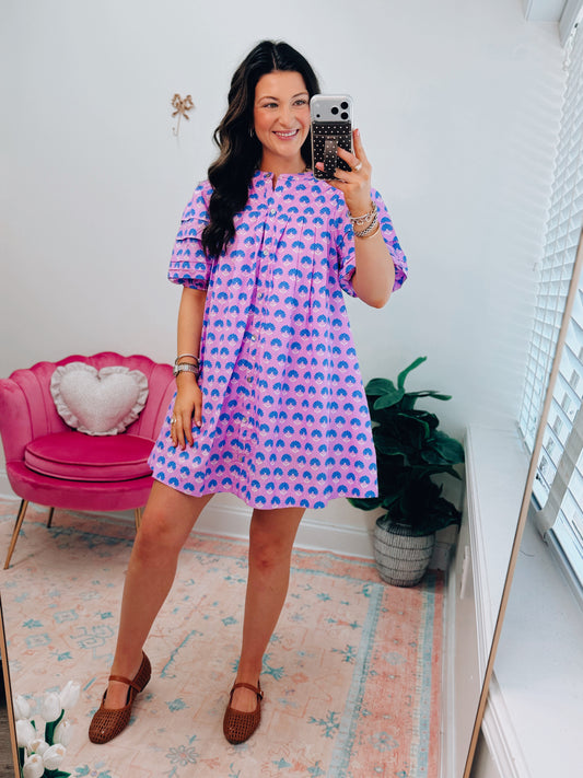 Blossom Pleated Mini Dress