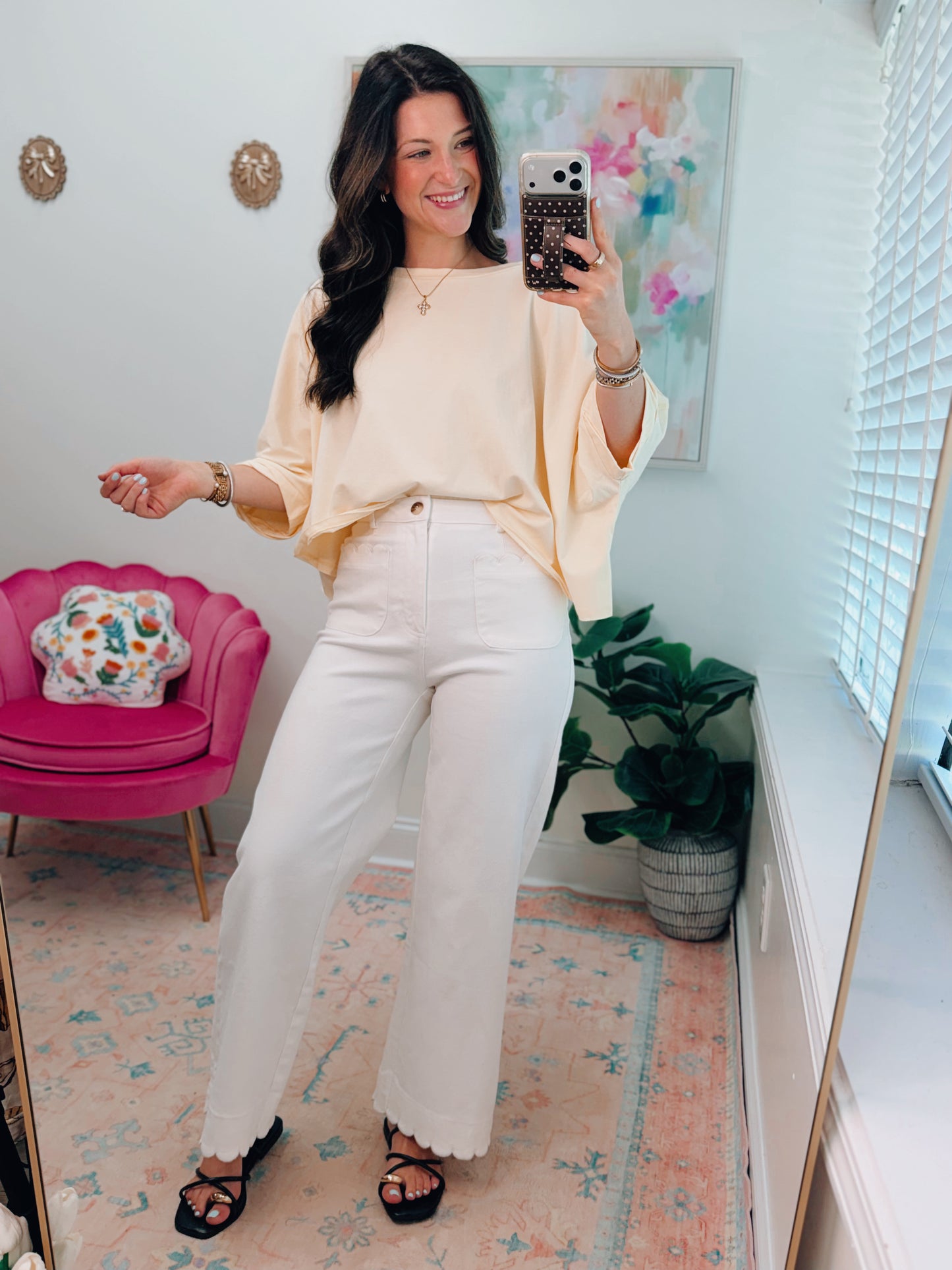 Amelia White Scallop Denim