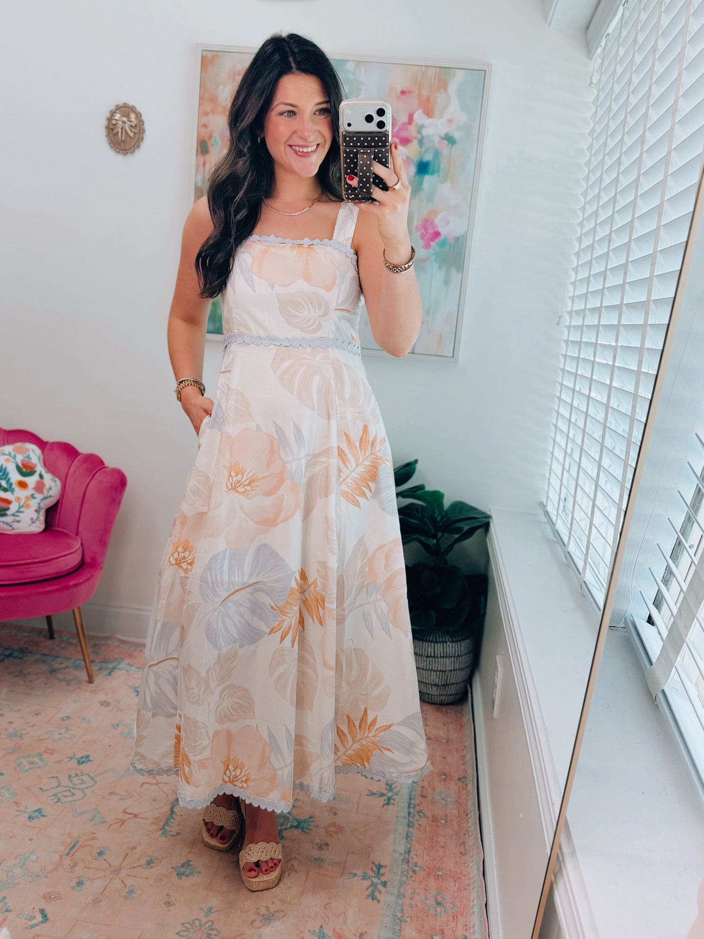 Palm Beach Scallop Midi Dress