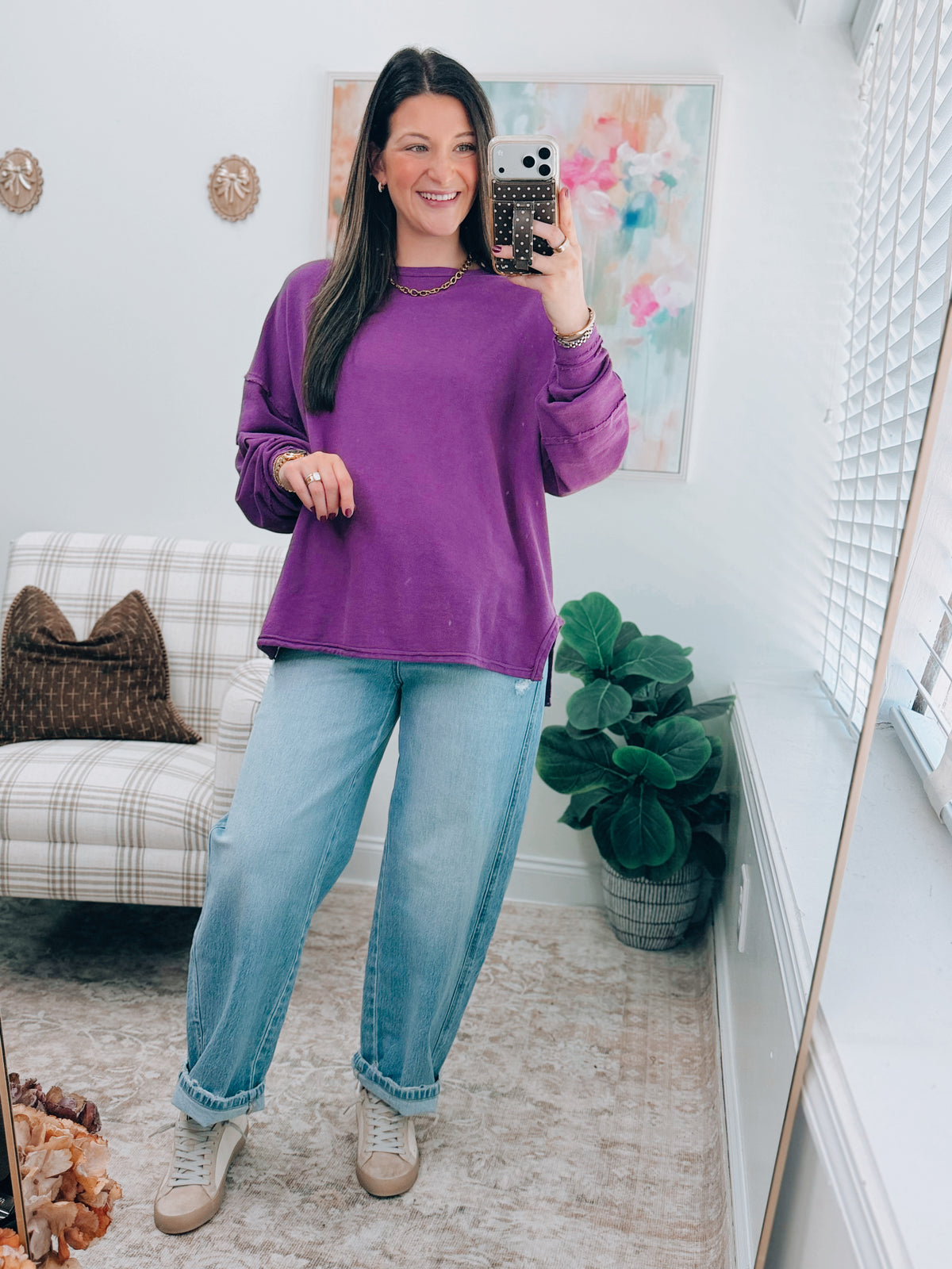 Purple Iris Classic Cotton Top