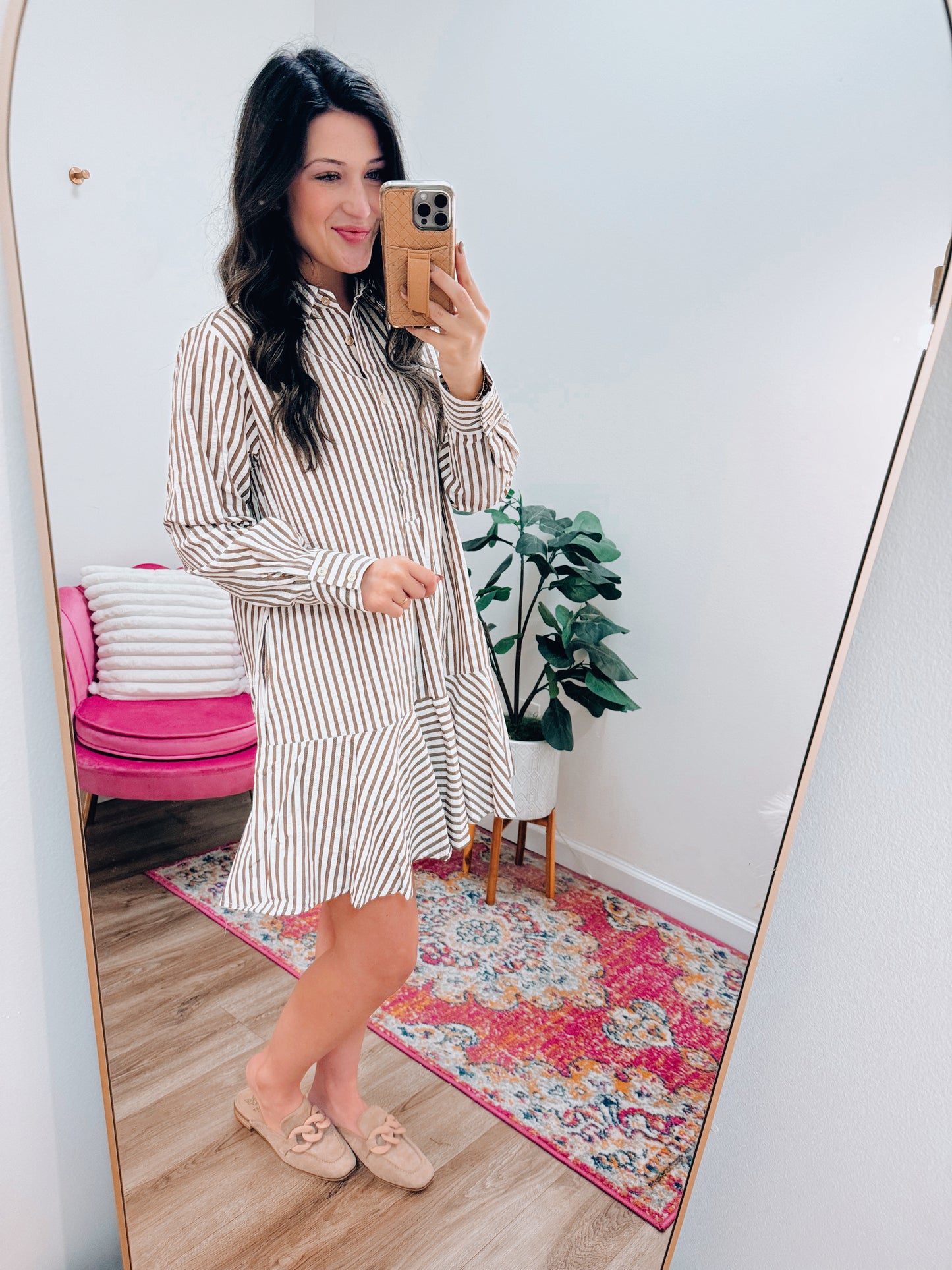 CURVY Chic & Classy Striped Mini Dress