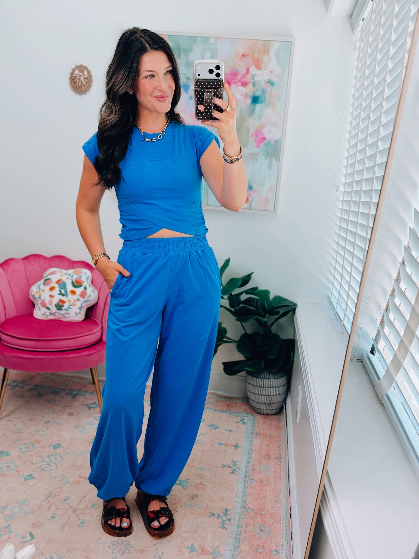 Ocean Blue Crossover Pants Set