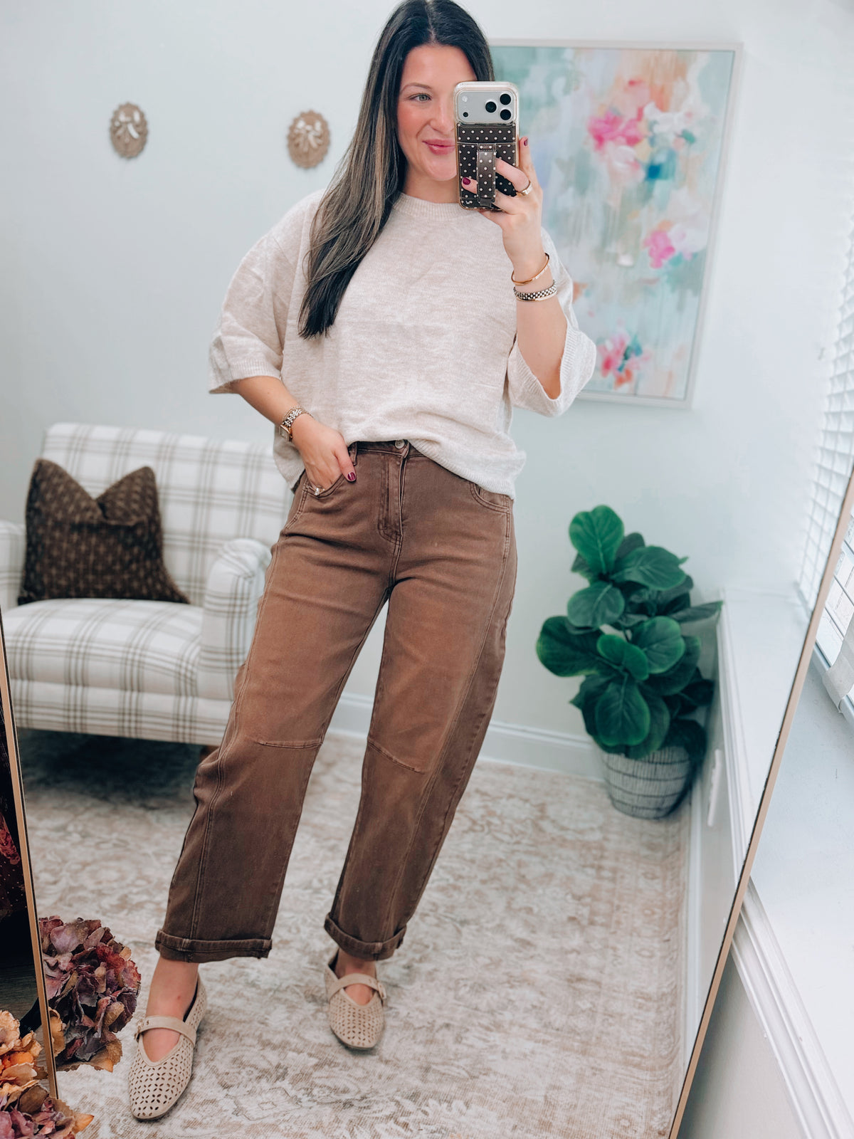 Blake Mocha Barrel Denim