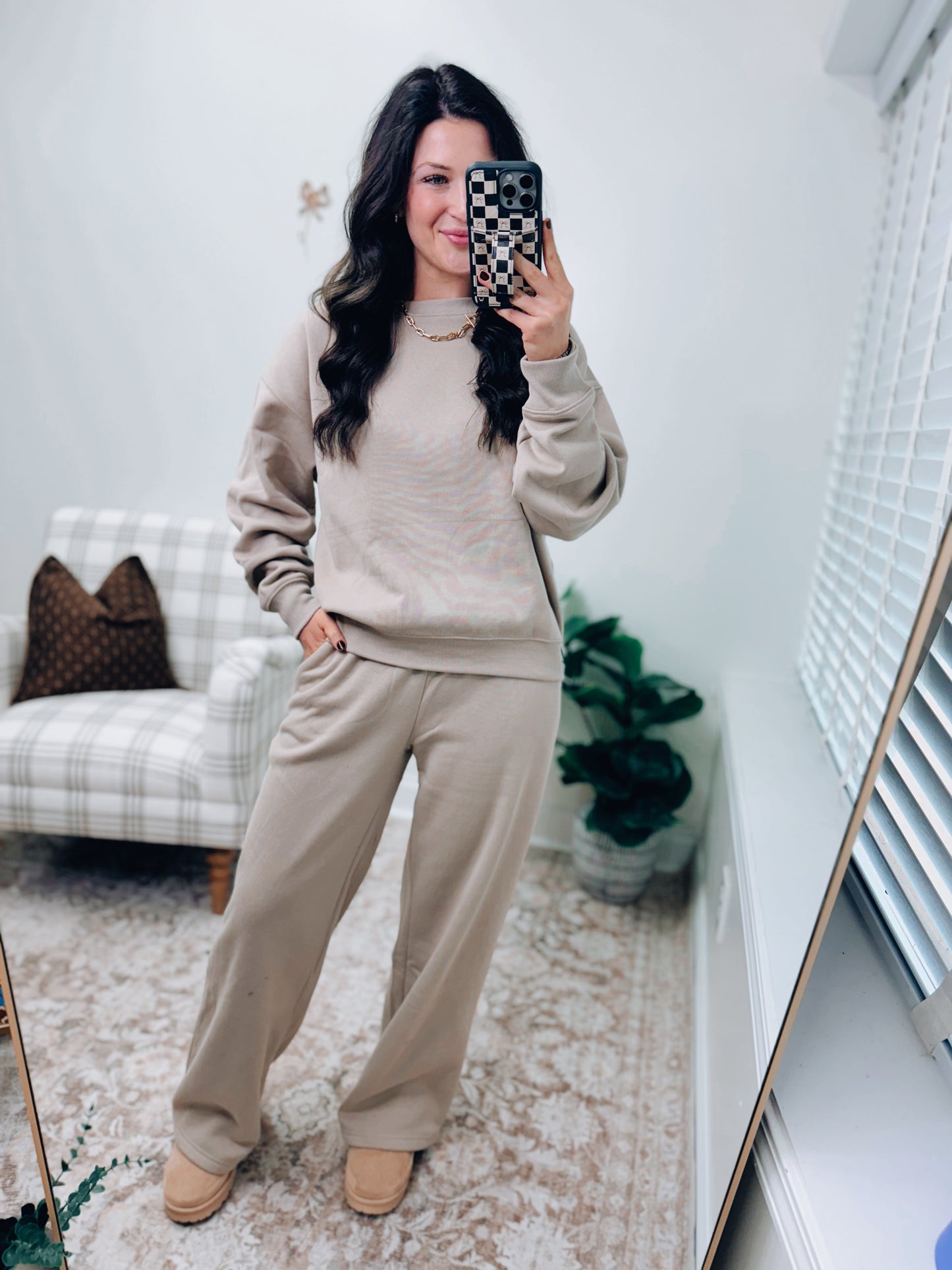 DOORBUSTER Crewneck Comfy Pants Set - Ash Mocha