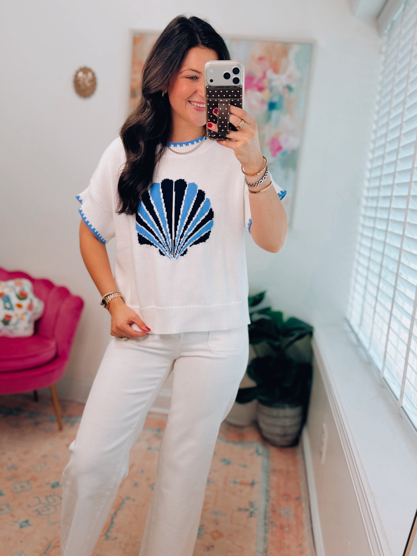 Coastal Shell Knit Top