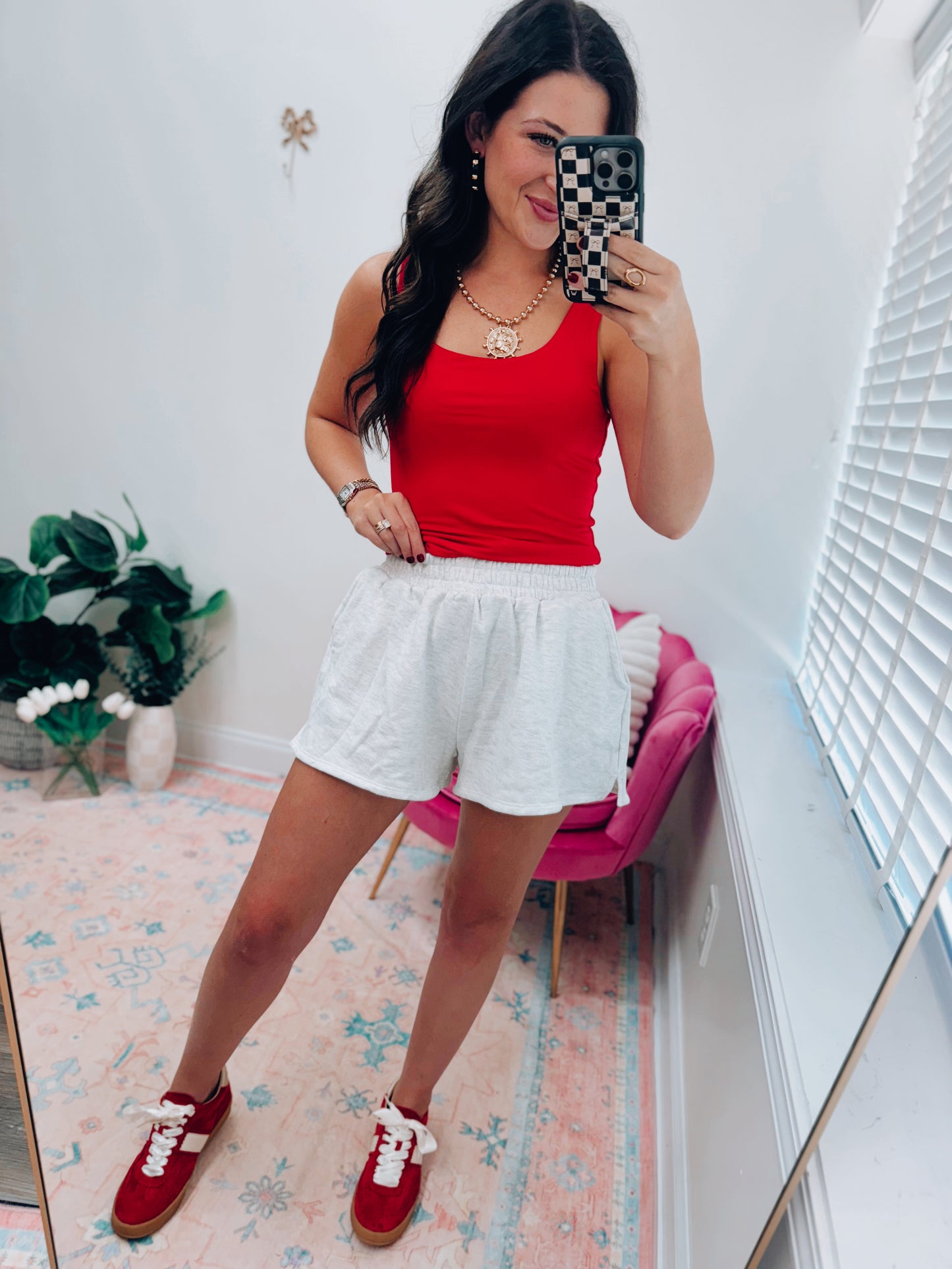 Heather Gray Side Pocket Terry Shorts