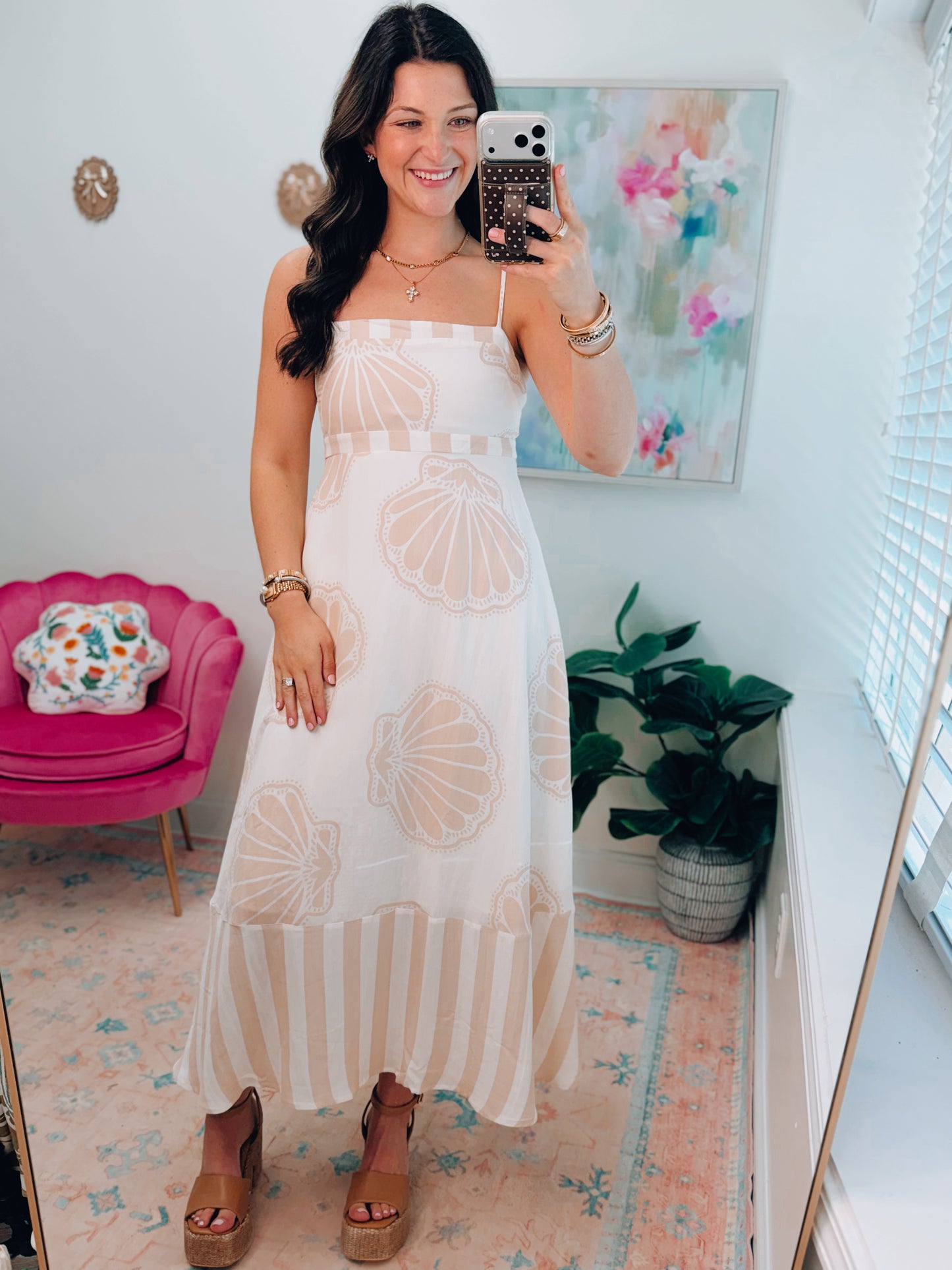 Seashell Taupe Midi Dress