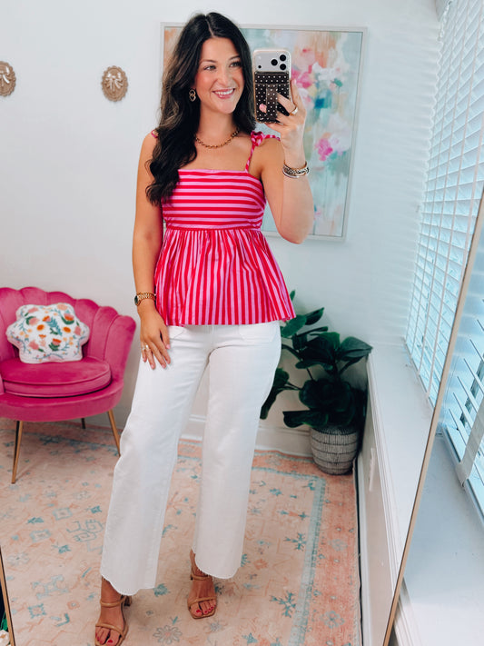 Sunkissed Striped Tie Top