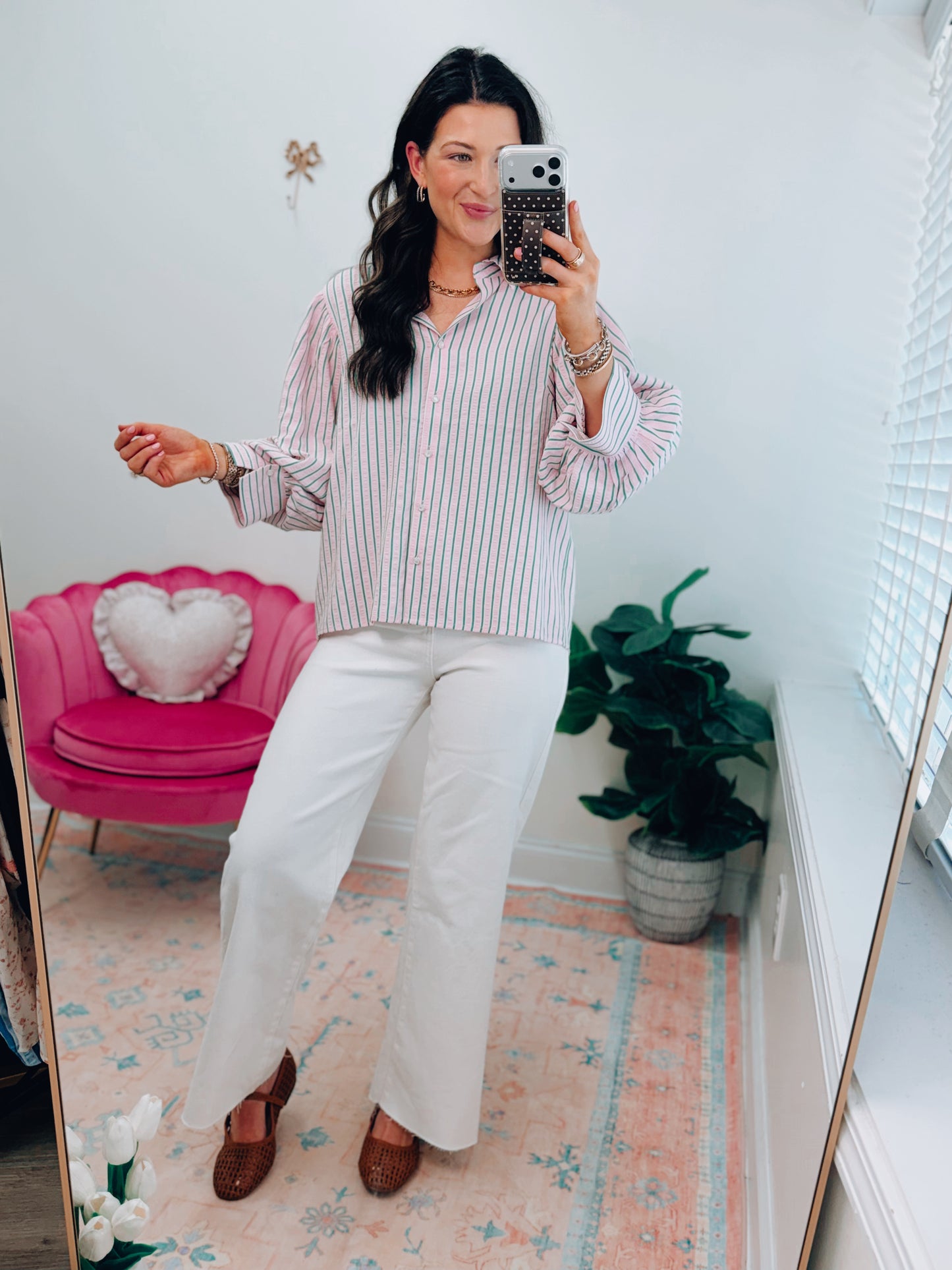Blakely Pale Pink Stripe Top