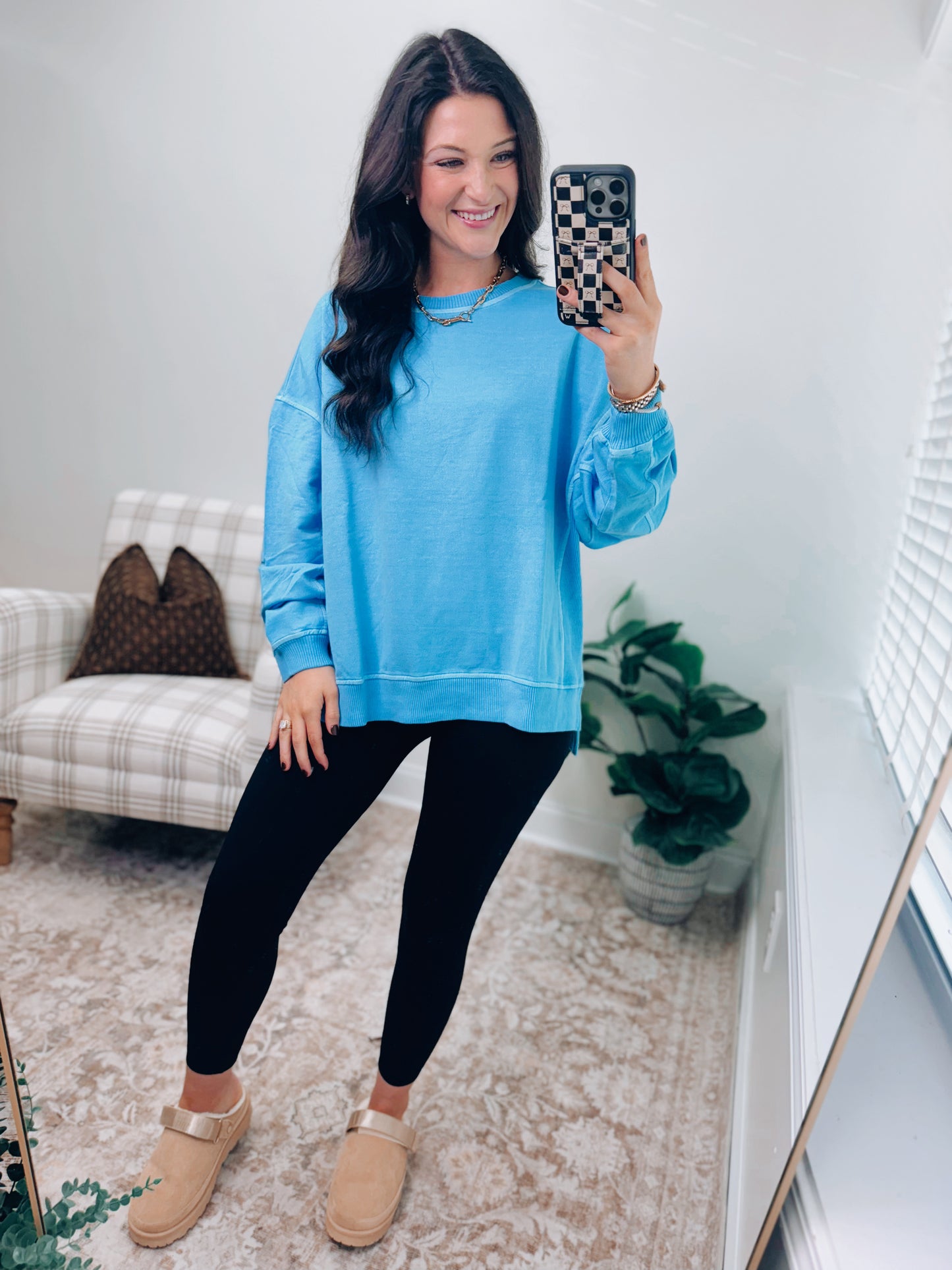 DOORBUSTER Washed Light-Weight Crewneck - Sky Blue